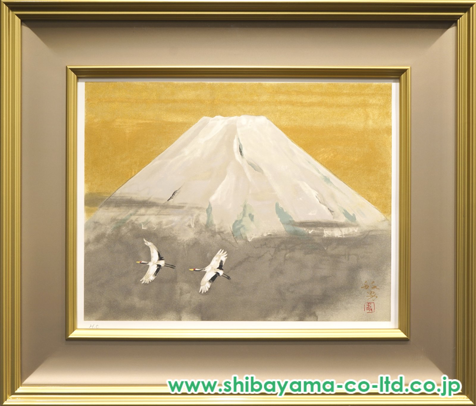 松尾敏男「朝晃富士」リトグラフ :: 絵画買取・販売 - シバヤマ