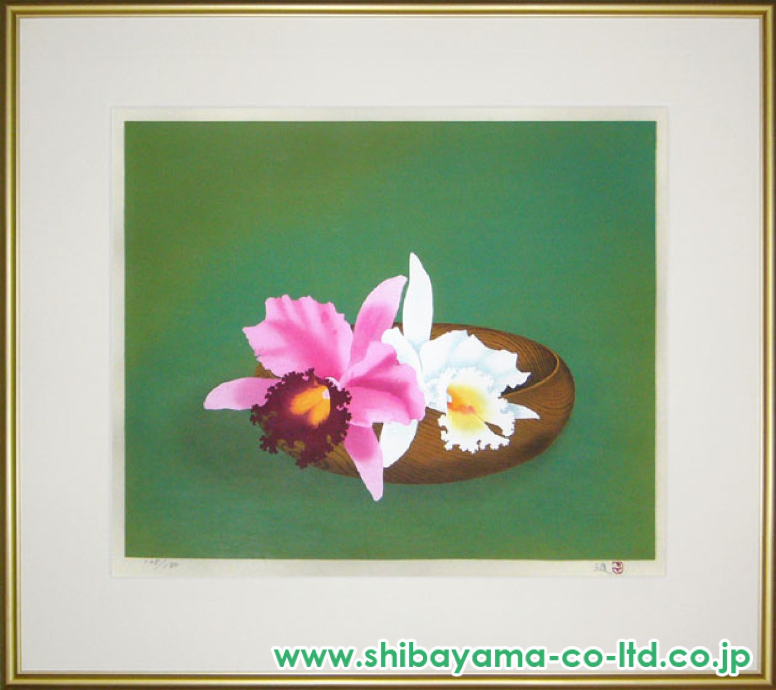 油絵　「　カトレア　」 Yahoo!オークション - 真作 斎藤光子 油彩「二つのカトレア」画