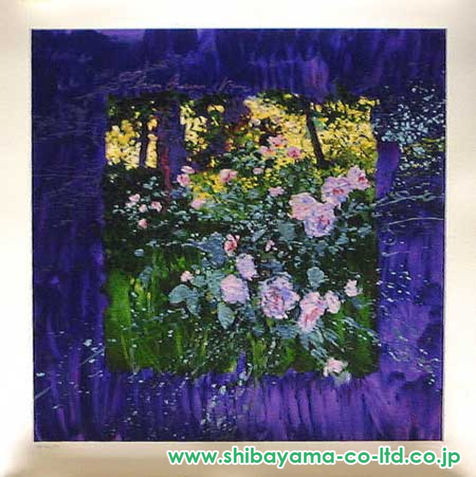 ART - トレンツ・リャド バガテルの薔薇 風景画 花 公園 美品 版画 絵画 真作保証 ホアキン・トレンツ・リャド「薔薇園」シルクスクリーン :: 絵画