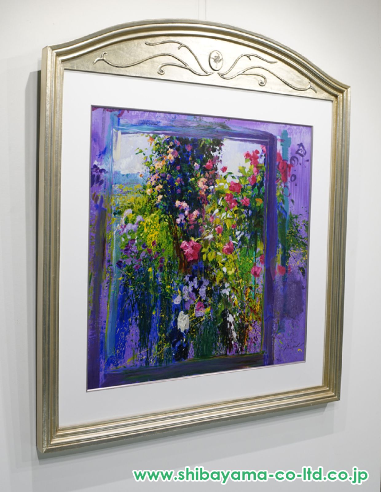 J•トレンツ•リャド　ジヴェルニーの薔薇　額装品 薔薇 絵画 花 絵 インテリア コレクション プレゼント シルク