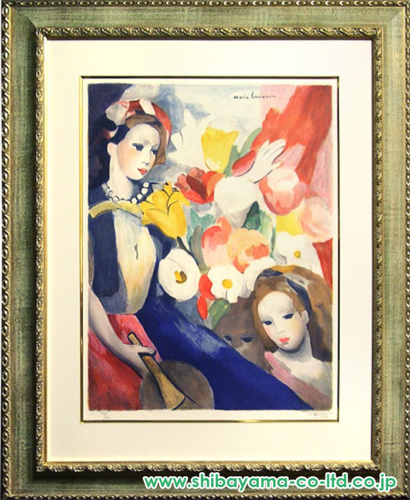 マリー・ローランサン「扇を持つ女」リトグラフ :: 絵画買取