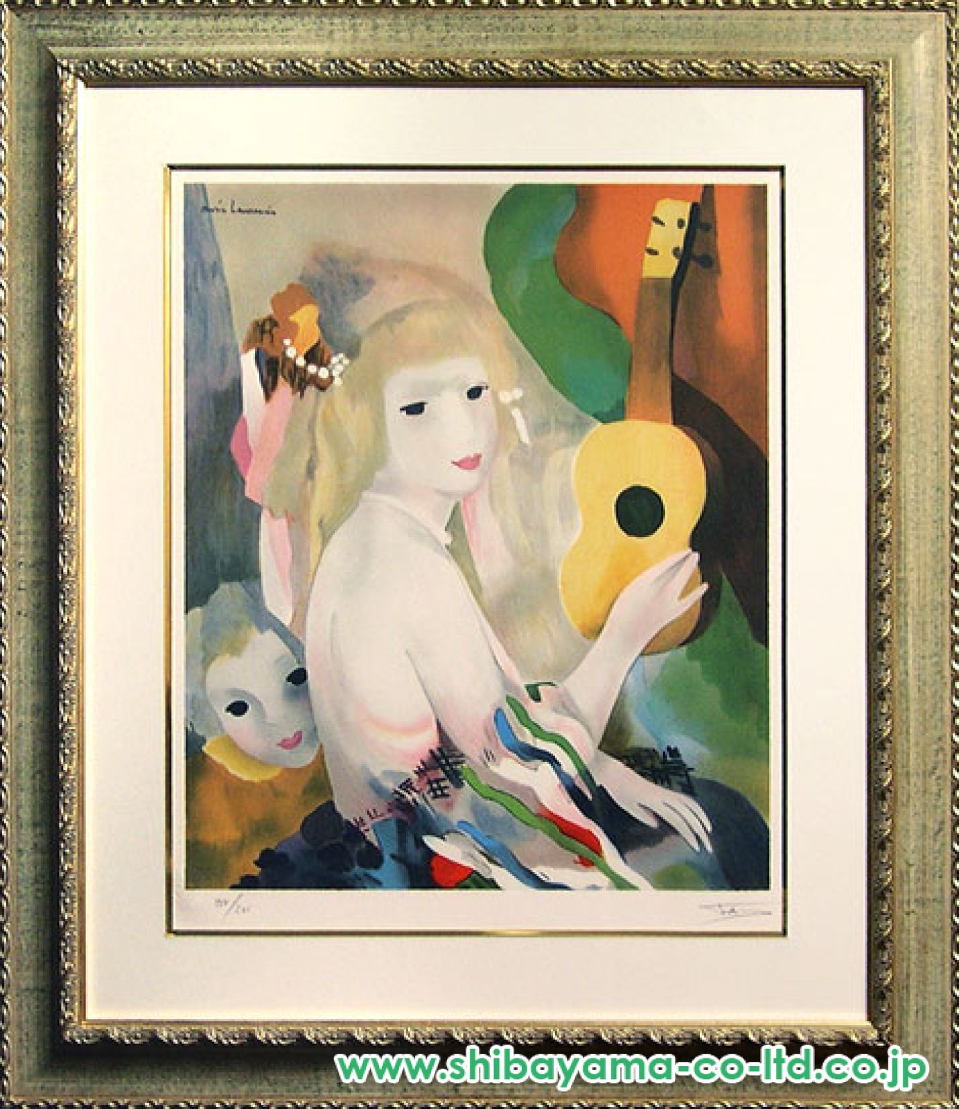 マリー・ローランサン リトグラフ 大判 インテリア 絵画 人気作家 マリー・ローランサン「アラベスク」リトグラフ :: 絵画買取
