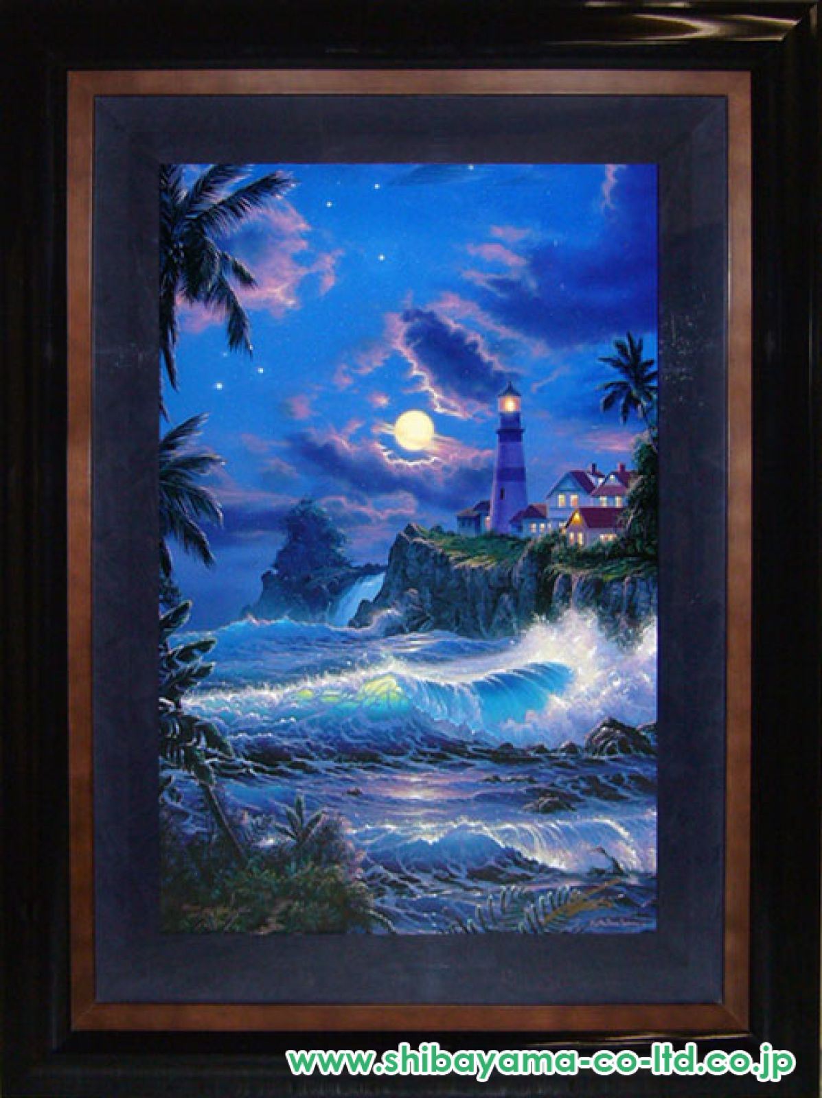 Moonlight 月の絵画　キャンバス　原画 クリスチャン・リース・ラッセン「ムーンライト・セレニティ