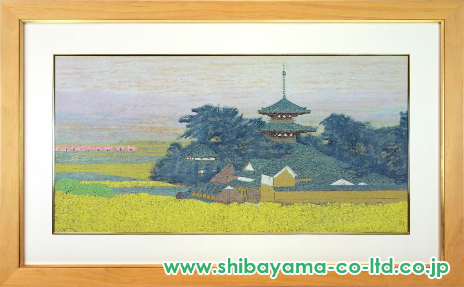 ☆大和四題 法起寺の春 吉田善彦 美品☆ 吉田善彦「大和四題より『法起寺の春』」木版画 :: 絵画買取