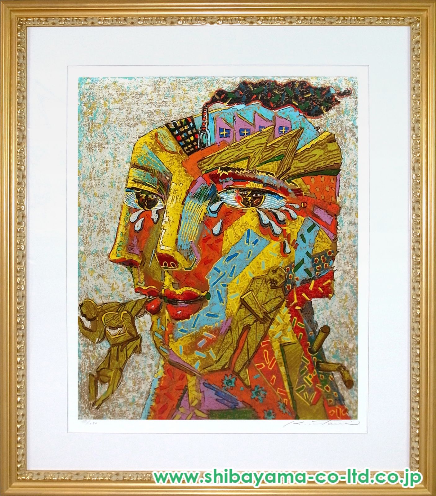 絹谷幸二「涙するカトリーヌ」リトグラフ :: 絵画買取・販売