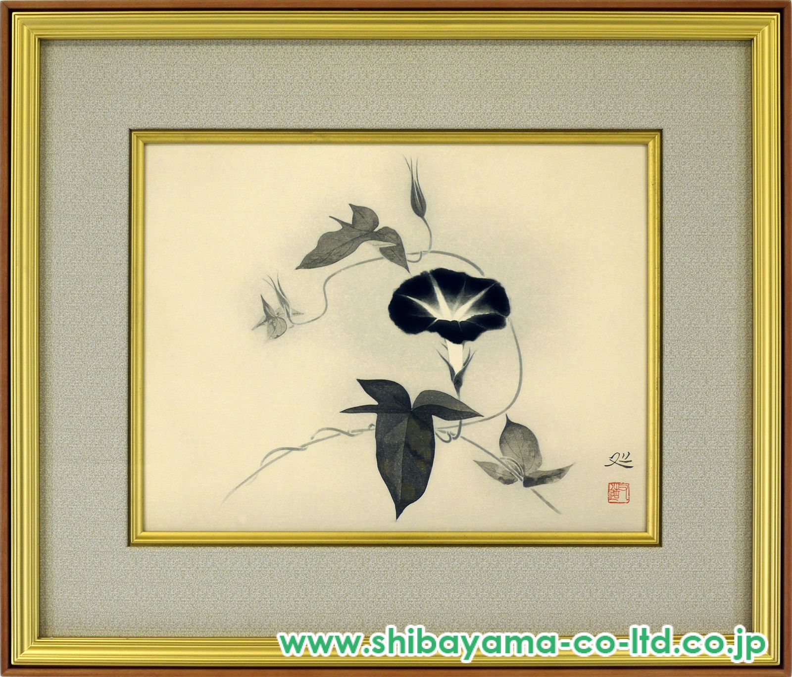■加山又造 1987年 アダチ版画研究所 木版画 刷込みサイン 加山又造 1987年 アダチ版画研究所 木版画 刷込みサイン（□加山