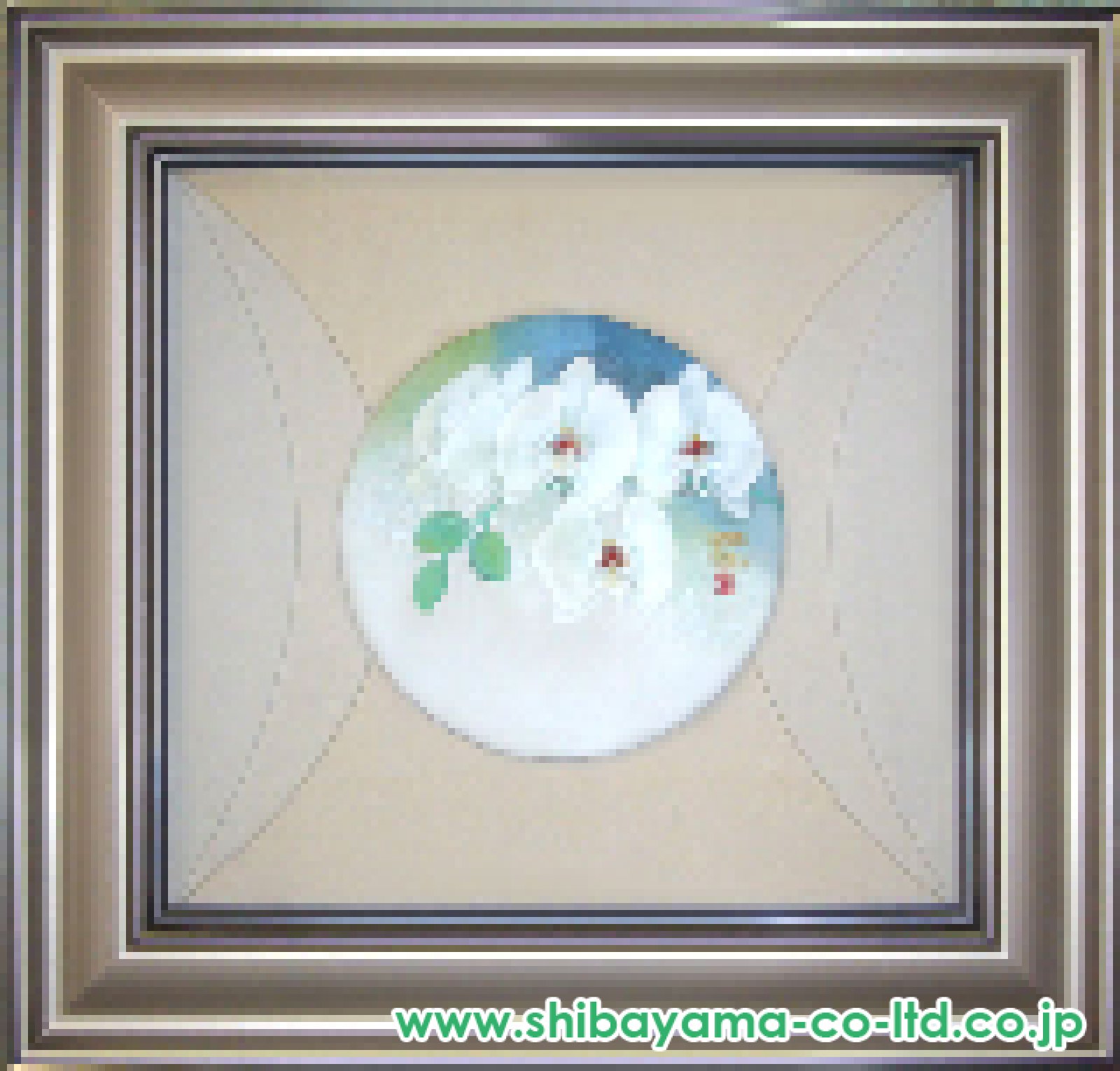 川島睦郎「胡蝶蘭」日本画 円窓(26cm) :: 絵画買取・販売 - シバヤマ