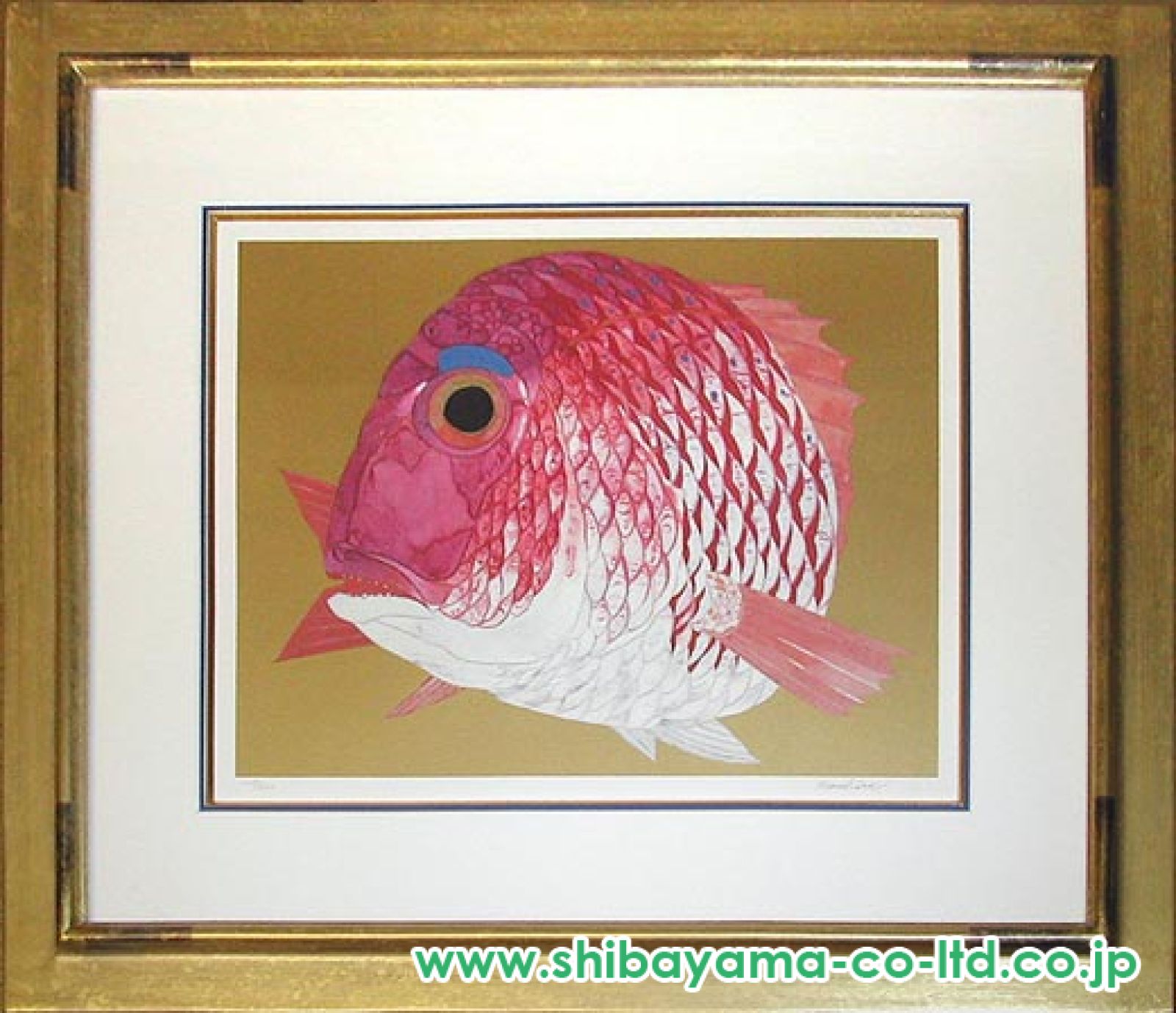 河嶋淳司「鯛」リトグラフ＋シルクスクリーン :: 絵画買取・販売