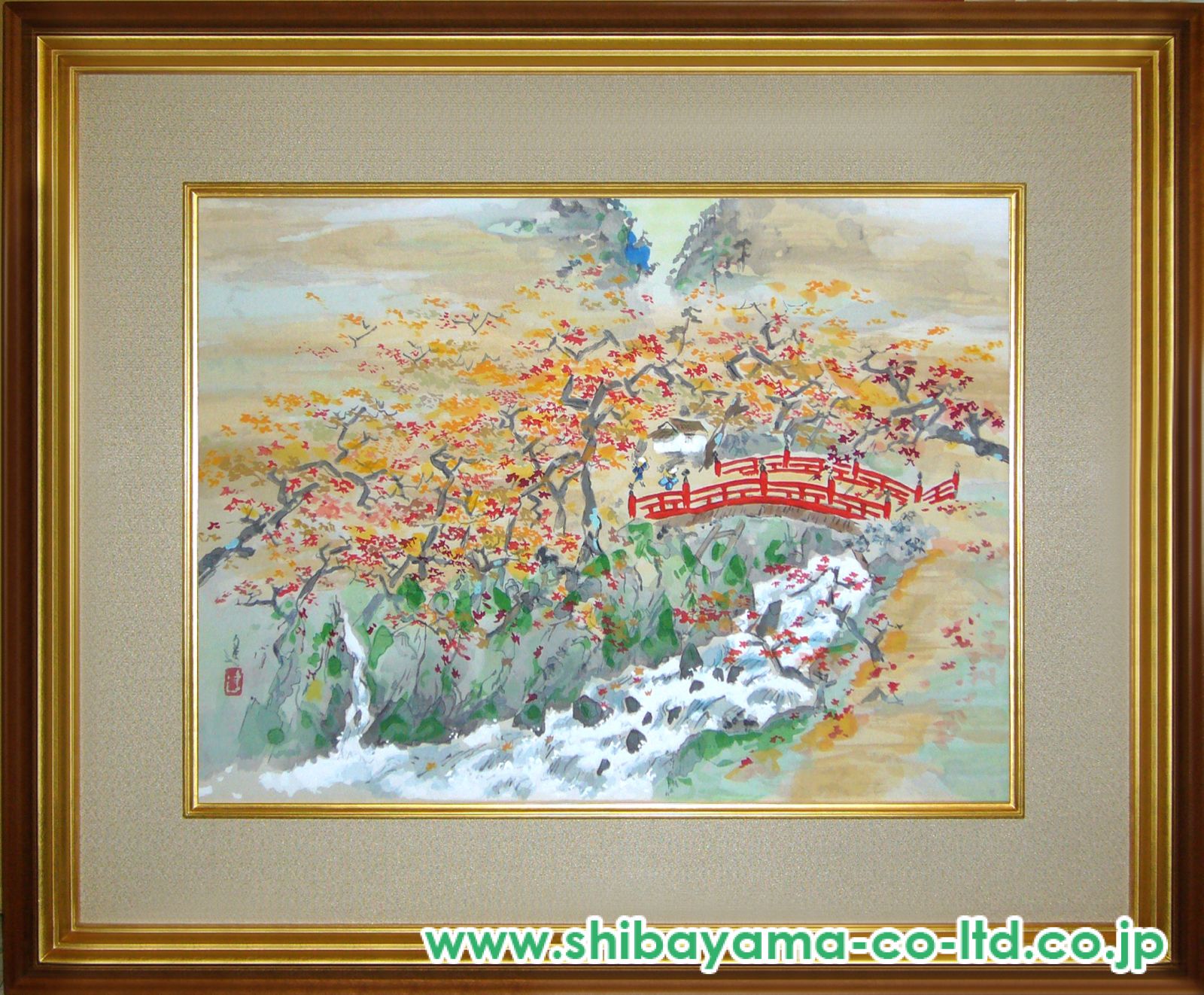 美品 1166  池田遥邨「高雄紅葉」 肉筆 紙本 書 日本画 木版画 池田遙邨「京洛四季より『高雄紅葉（秋）』」木版画 :: 絵画買取