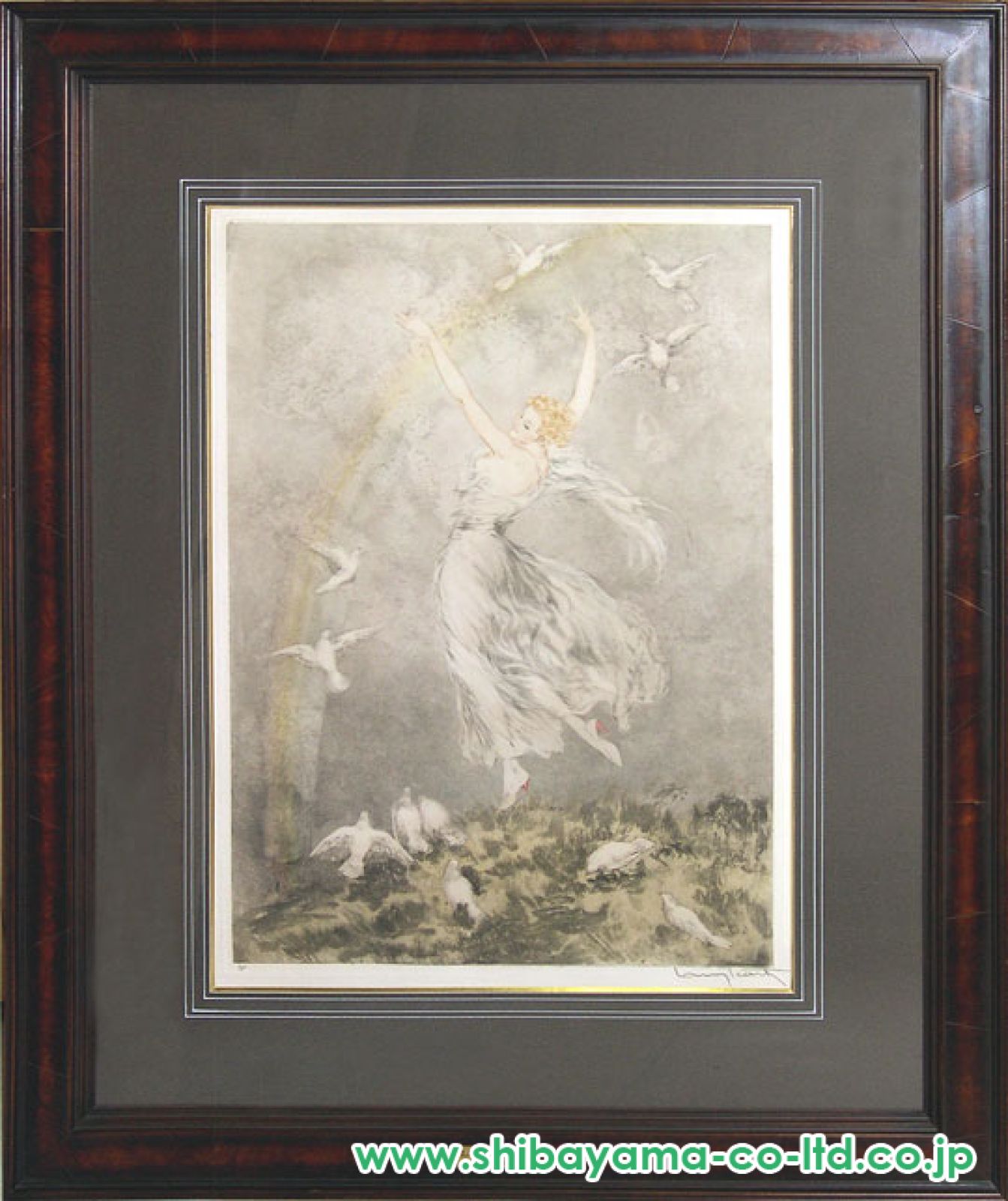 ルイ・イカール、「モンマルトル」、豪華!限定版画集画・定価１０万円/額付 ルイ・イカール、モンマルトル、豪華限定版・定価10万3