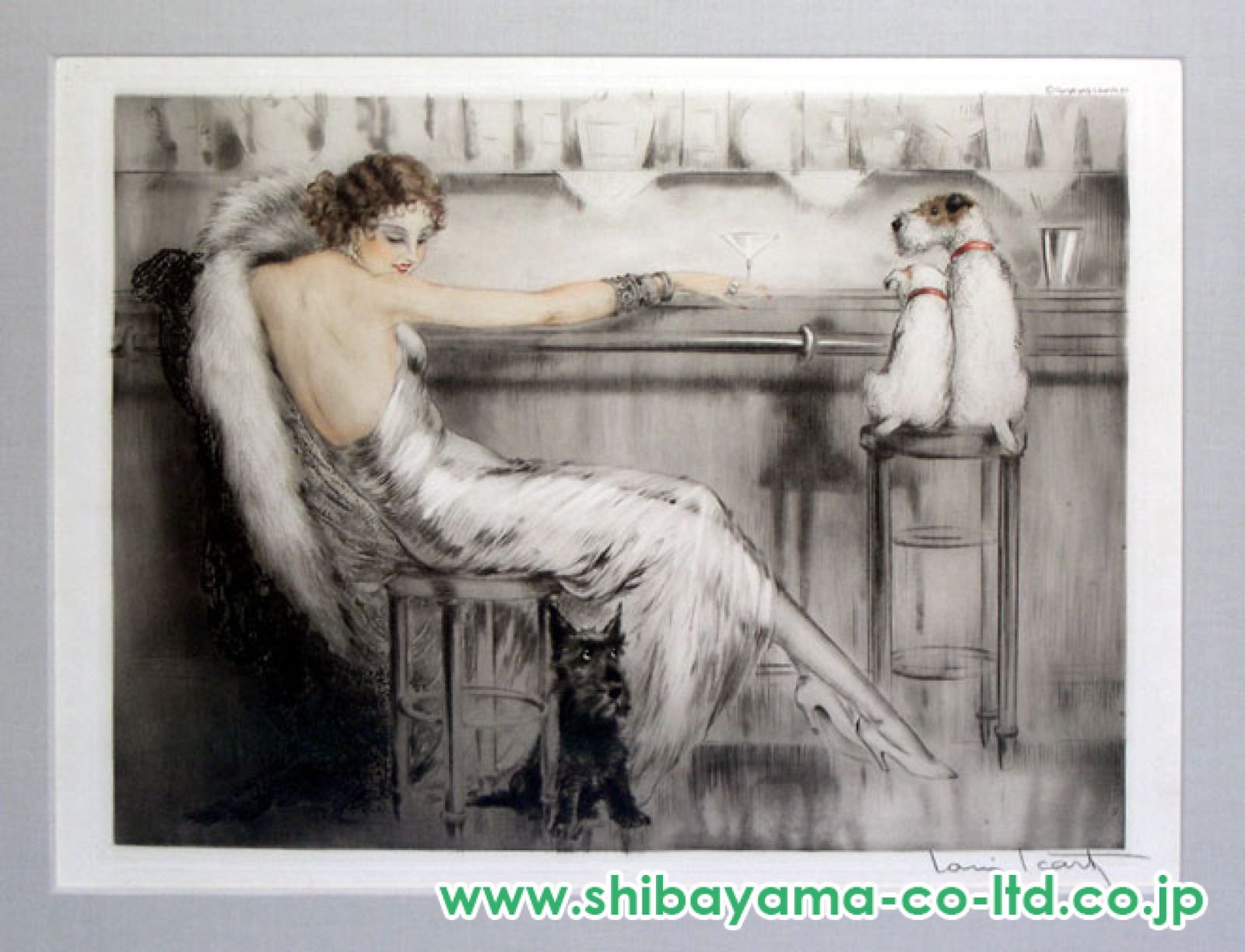 ルイ・イカール、「カクテル」、豪華限定版画集画・定価１０万円/額付 ルイ・イカール、「ウェルテル」、豪華限定版画集画・定価10万