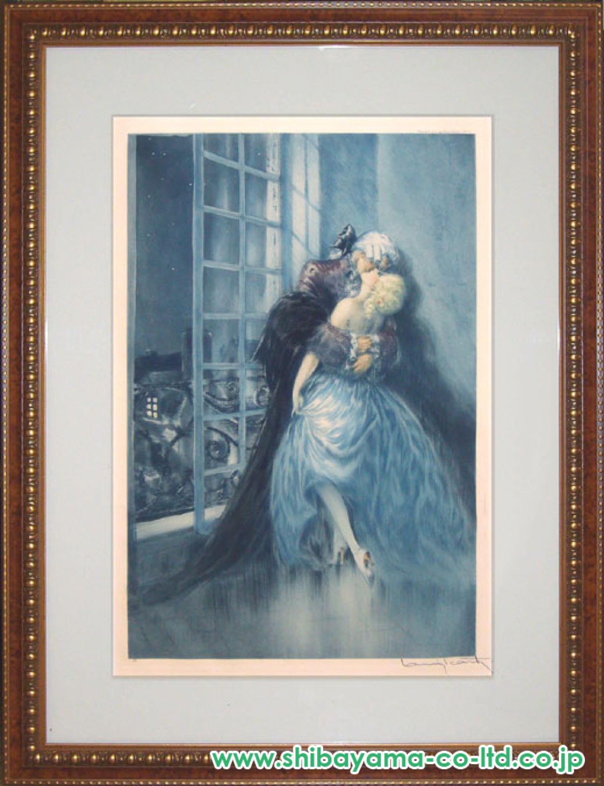 ルイ・イカールの『2人の美人』という画題の表情が可愛い絵です。サイン入り。 ルイ イカール(Louis Icart)「二人の美人（Two Beauties
