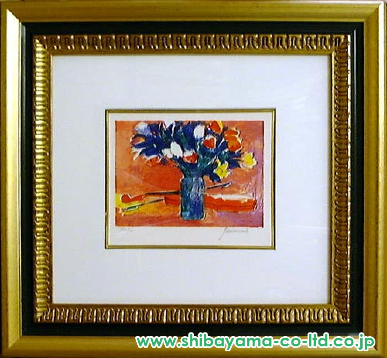 ポール・ギヤマン「白い花とバイオリン」リトグラフ :: 絵画買取