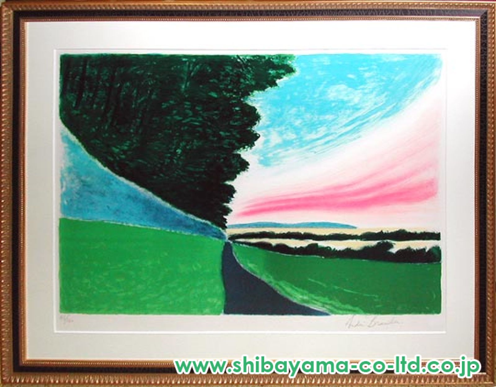 アンドレ・ブラジリエ リトグラフ水色の森 ブラジリエ 青い森 | 絵画など美術品の販売と買取 | 東京・銀座