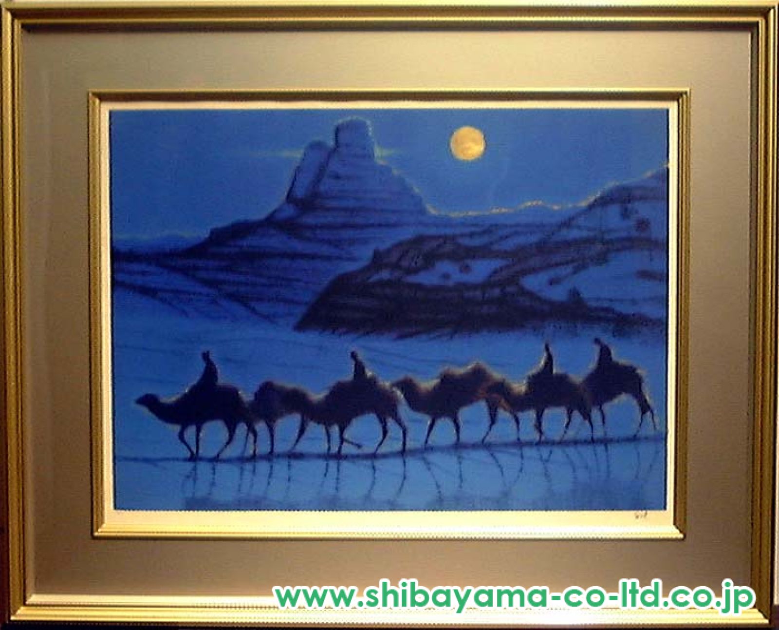 平山郁夫「楼蘭の月」リトグラフ＋本金箔 :: 絵画買取・販売