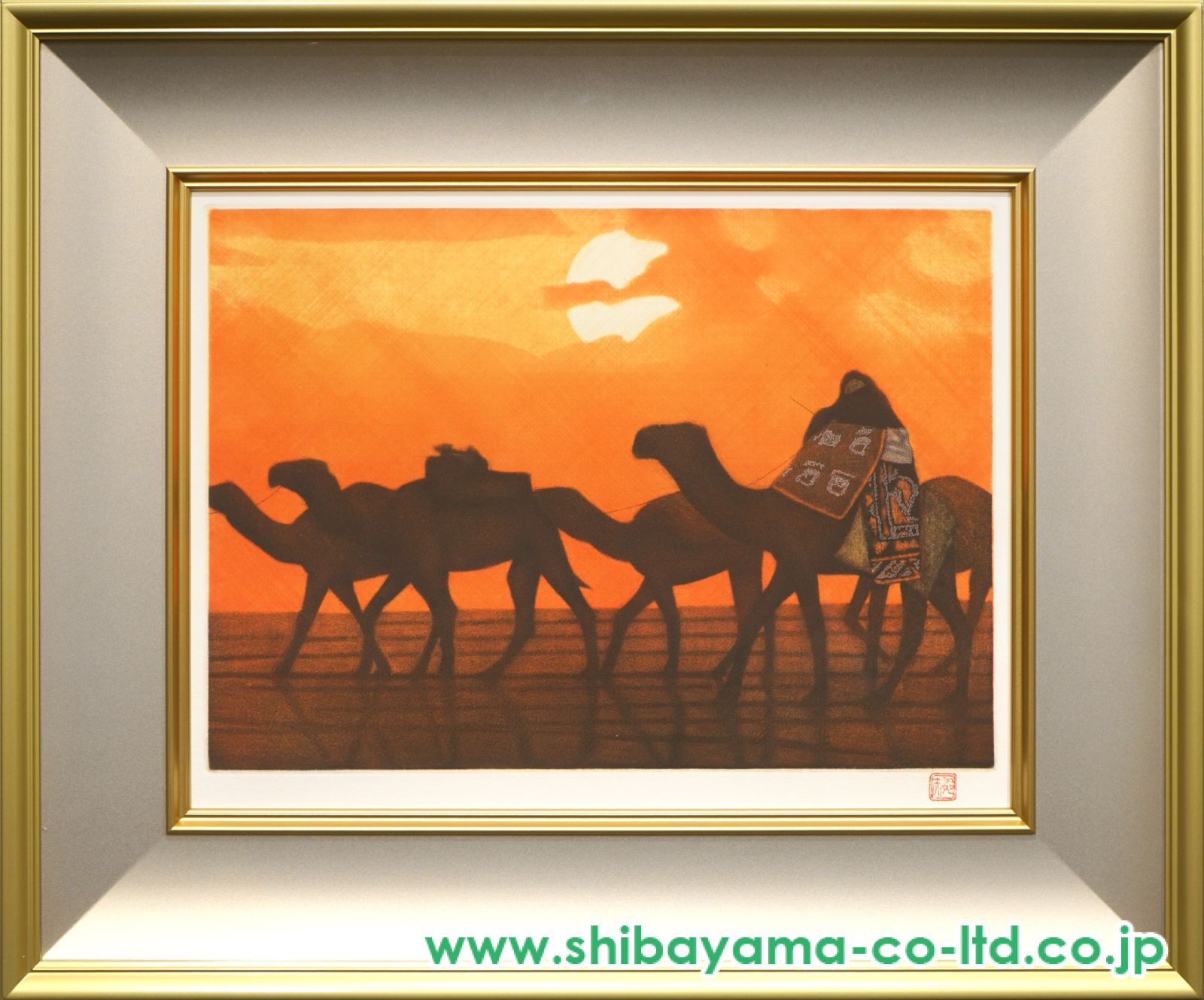 平山郁夫 「砂漠の夕べ」lithograph共シールあり m12451235138_1.jpg?1732275847