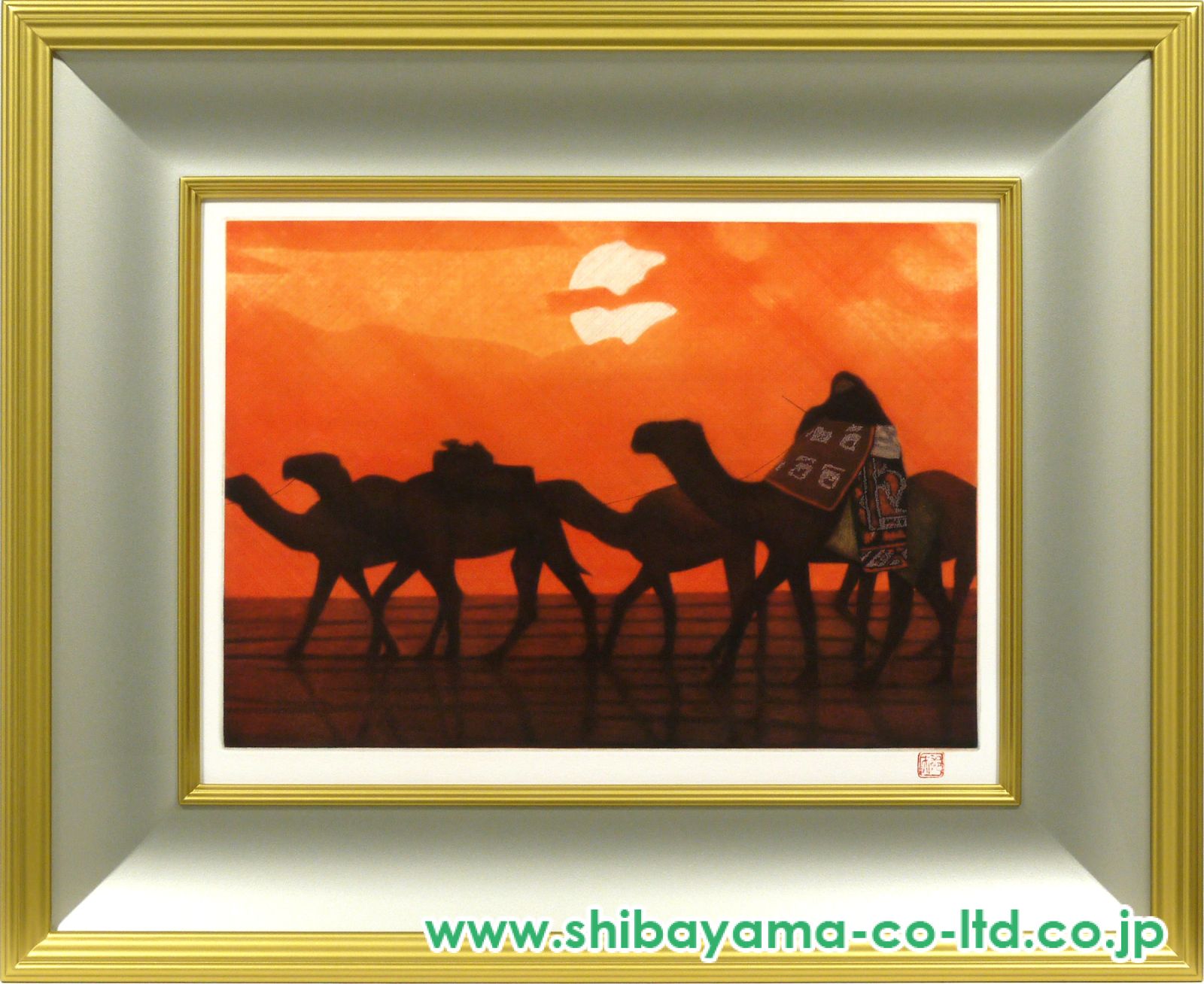 夕陽の砂漠　平山郁夫　リトグラフ 楽天市場】平山郁夫 夕陽の砂漠 版画 絵画 岩絵具方式 全国送料