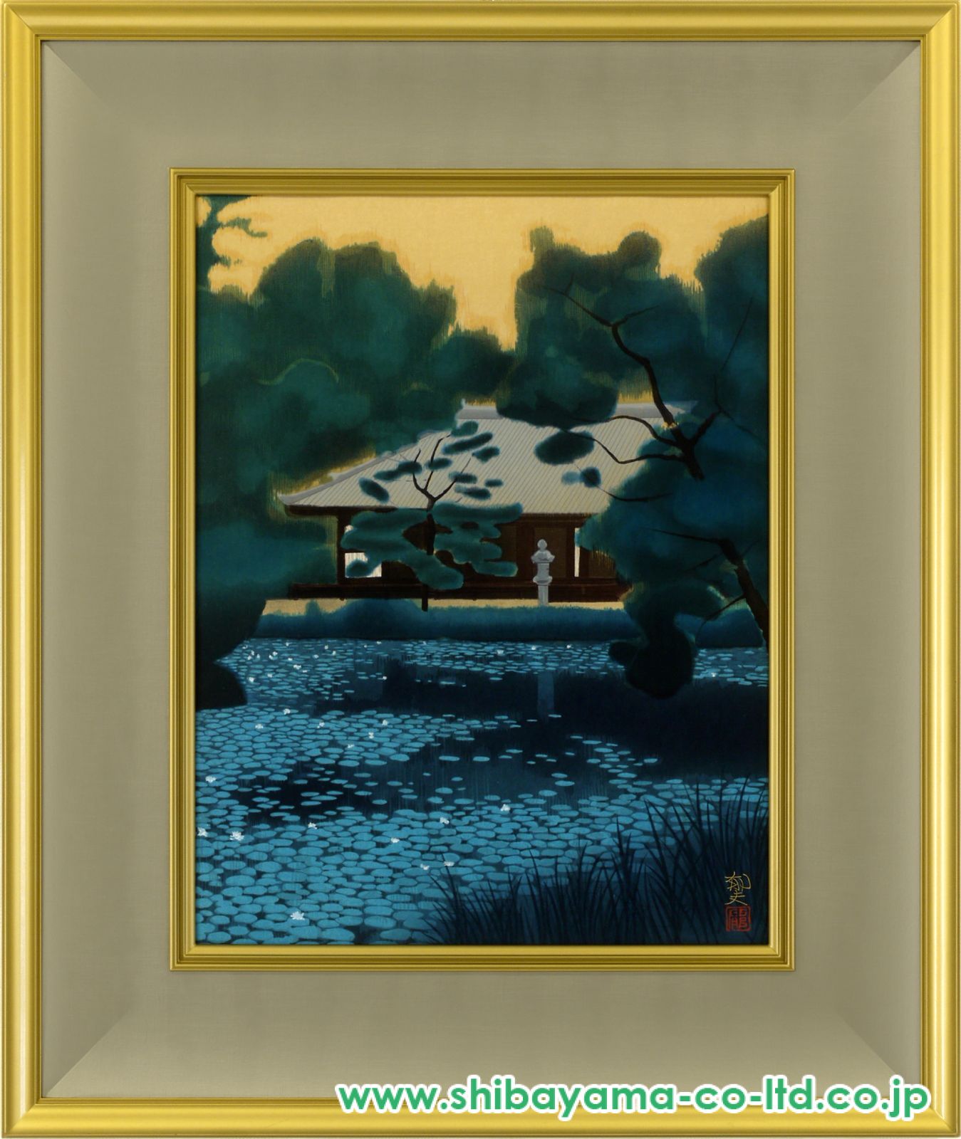 平山郁夫画　色紙絵「浄瑠璃寺」院展創立90周年記念 平山郁夫画 色紙絵「浄瑠璃寺」院展創立90周年記念 - メルカリ