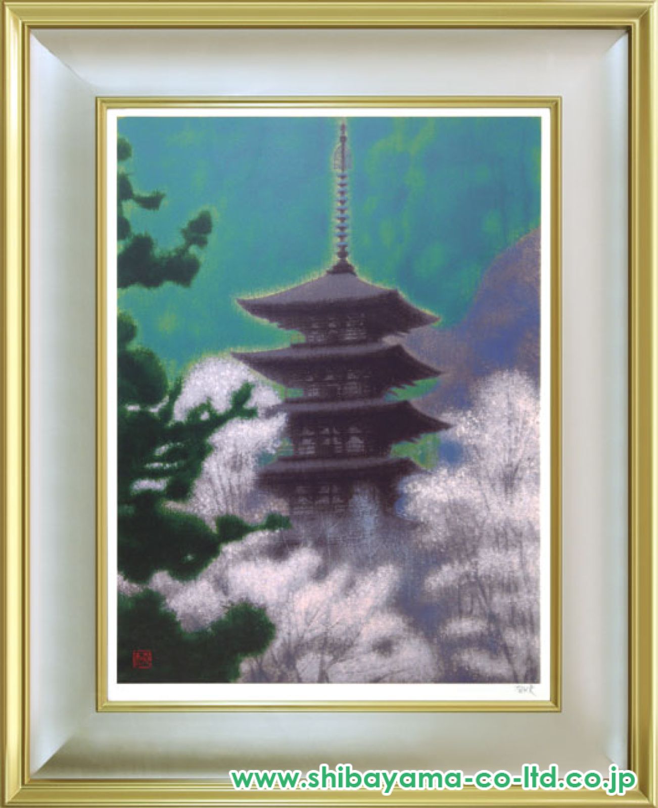 平山郁夫「長谷寺の春」セリグラフ :: 絵画買取・販売 - シバヤマ