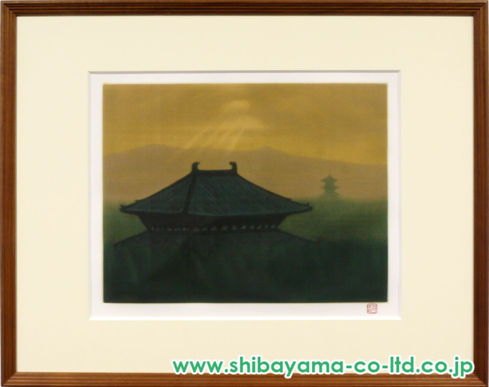平山郁夫「甍 東大寺三景より『大仏殿遠望』」銅版画 :: 絵画