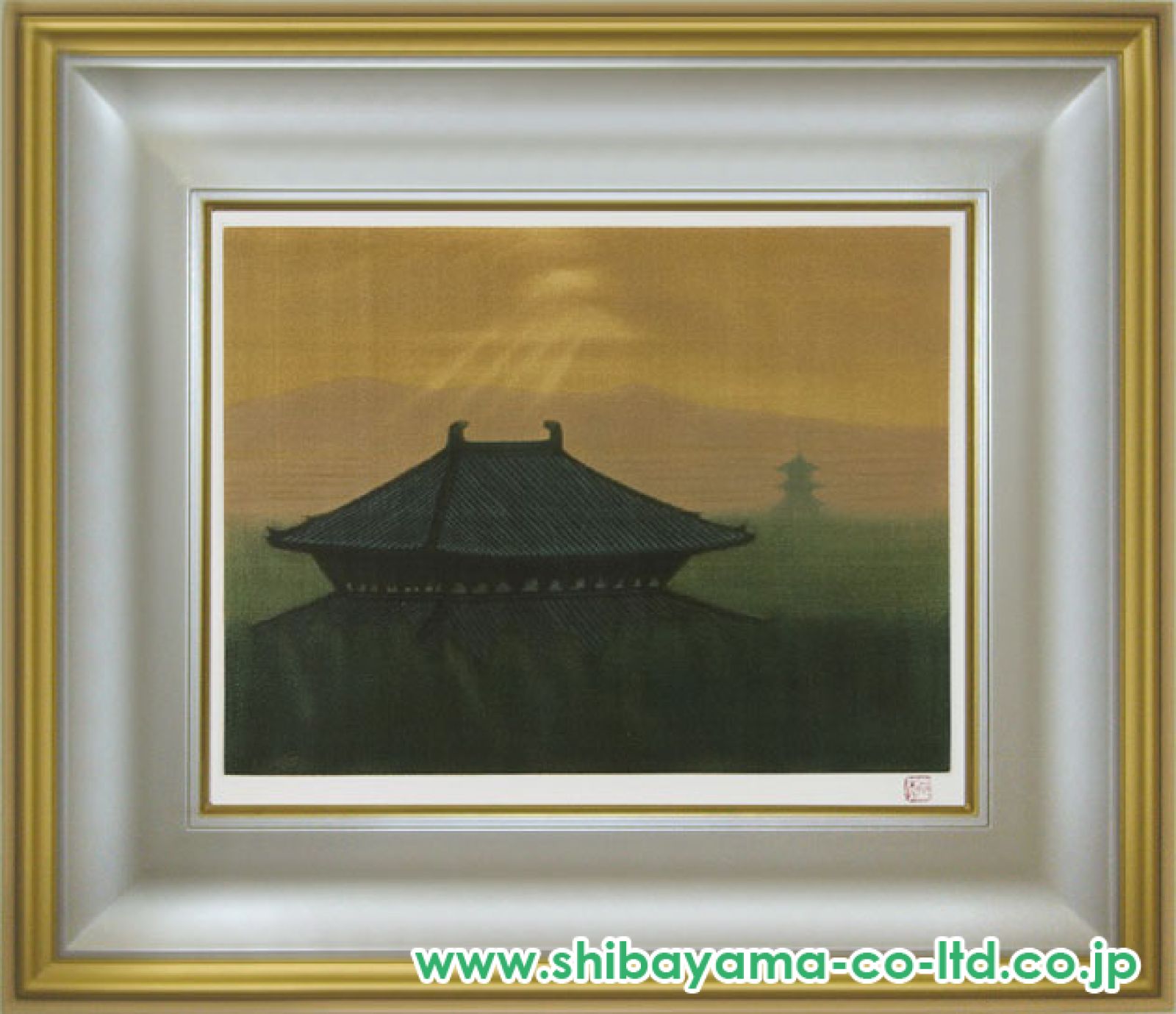 【油絵】三水公平/東大寺金堂（大仏殿）/古都奈良/真作/油彩/絵画/世界遺産 水彩画スケッチ紀行-国宝を訪ねる旅-安田泰幸