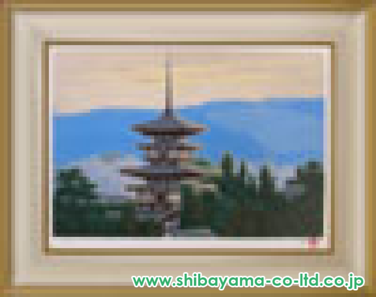 平山郁夫 陶板額 薬師寺東塔 額装 限定3000枚 平山郁夫 巧藝画『薬師寺東塔』 - 国内外の優れた伝統工芸品
