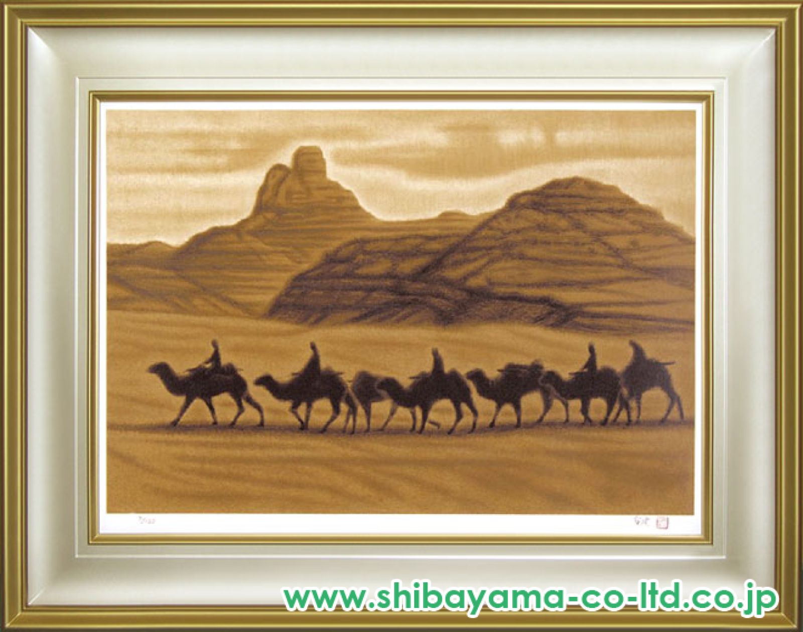 平山郁夫、【楼蘭の遺跡】、希少な大判額装用画集より、美品、日本人画家 平山郁夫「月光楼蘭遺跡行」セリグラフ :: 絵画買取・販売