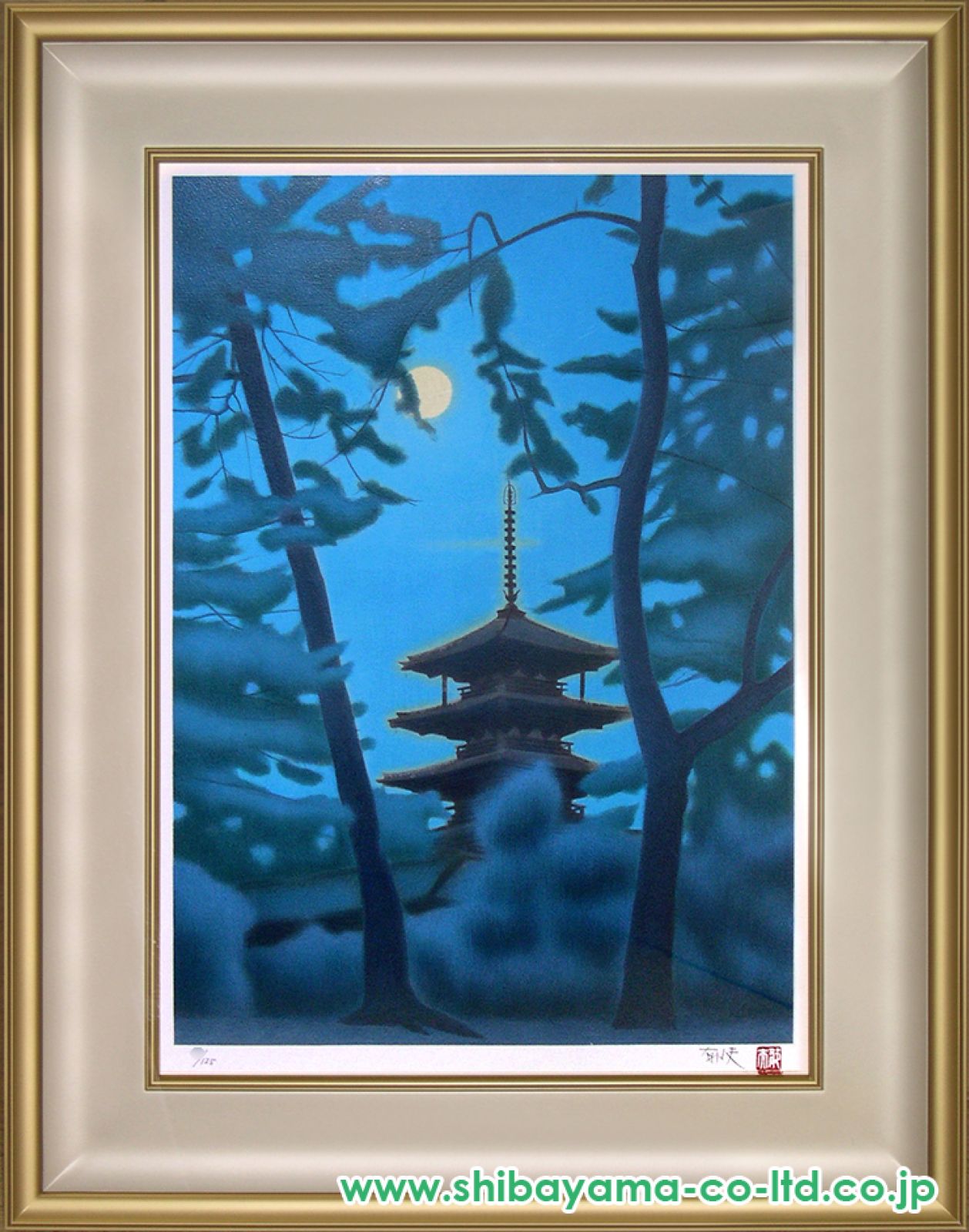 【真作】リトグラフ 平山郁夫 法隆寺の塔 161/200 額装 CM166 真作】リトグラフ 平山郁夫 法隆寺の塔 161/200 額装 CM166 真作