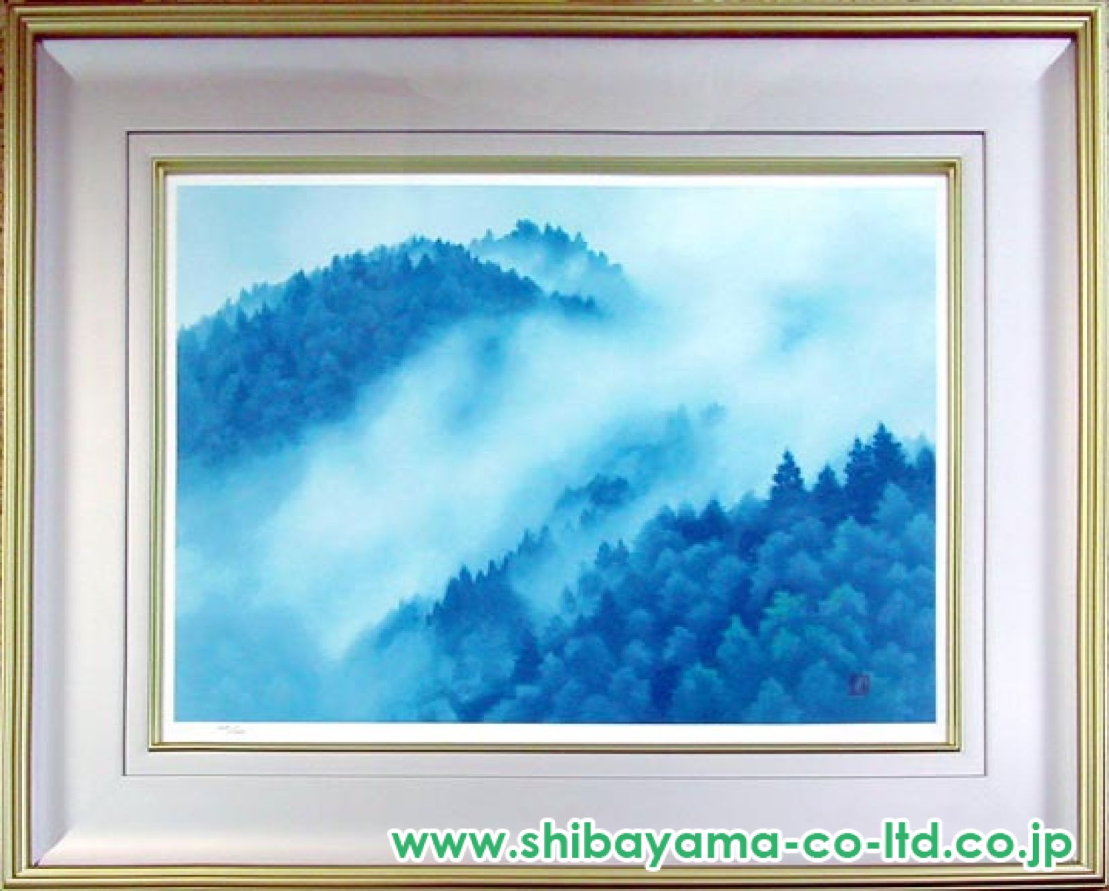 東山魁夷 白雲重疊 水墨 額縁 アート インテリア 東山魁夷「山雲湧く」リトグラフ＋新復刻画 :: 絵画買取・販売