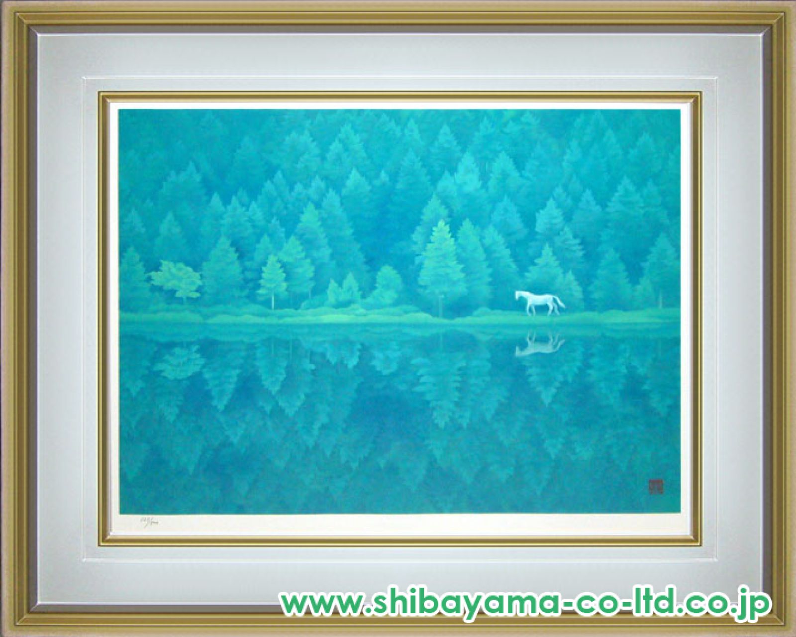 最安文化勲章画家）東山魁夷『波響く磯』新復刻画リトグラフ版画絵画　美品 最安文化勲章画家）東山魁夷『波響く磯』新復刻画リトグラフ版画