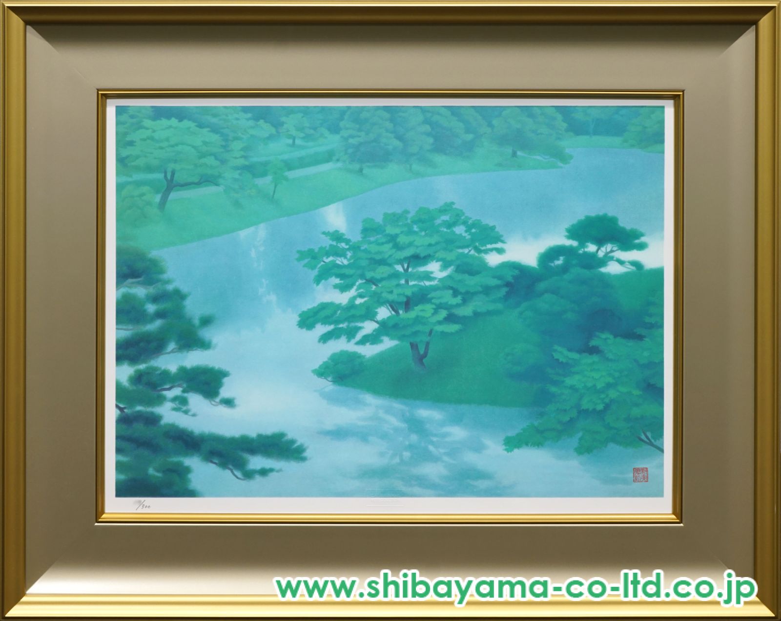 真作　東山魁夷生前作　リトグラフ　奥山路 版画 東山魁夷 生前作 『早春の丘』 リトグラフ版画 絵画 日本画 白馬