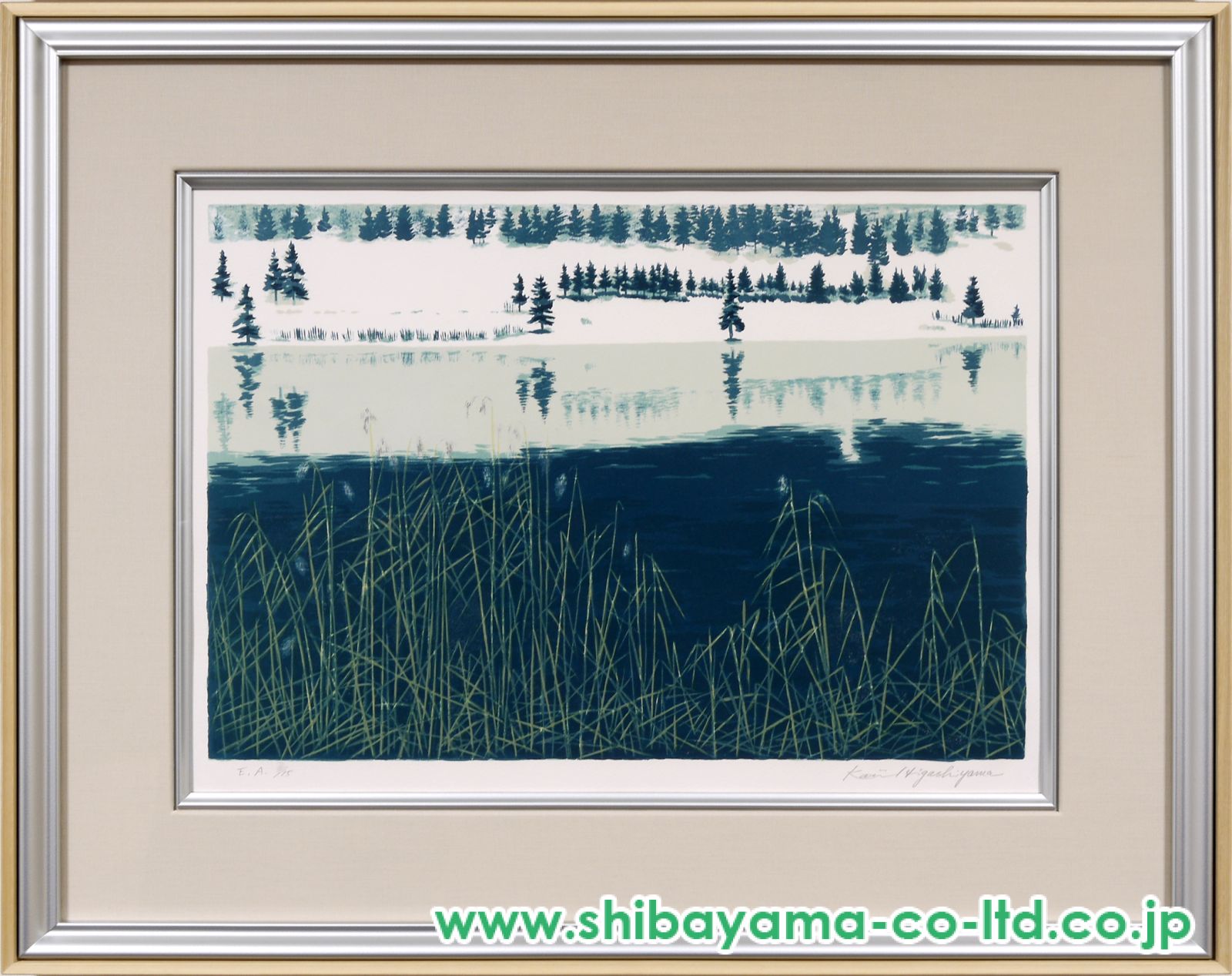 東山魁夷「冬の詩より『湖岸』」リトグラフ :: 絵画買取・販売
