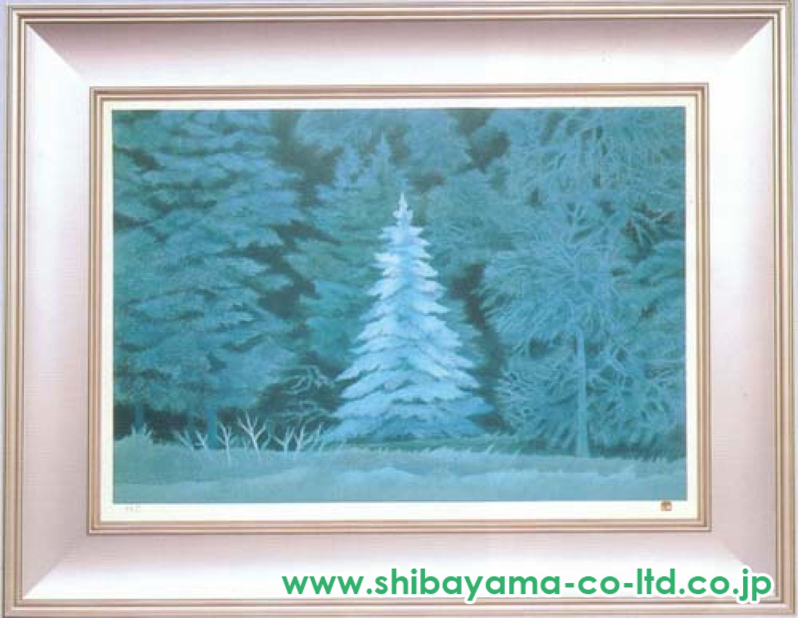 風景画　東山魁夷　聖夜　M10　額付き　手描き　肉筆 東山魁夷「聖夜」リトグラフ :: 絵画買取・販売 - シバヤマ