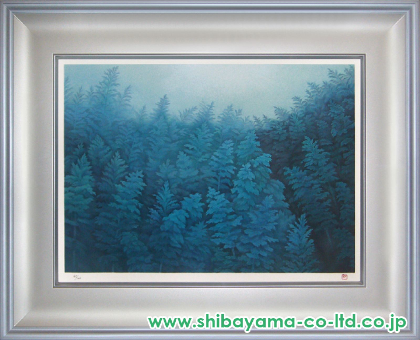 絵画　 肉筆手描き 風景　東山魁夷「月篁」 サイン　M10サイズ　額装済み 絵画 肉筆手描き 東山魁夷「白馬の湖」サイン M10サイズ 額装