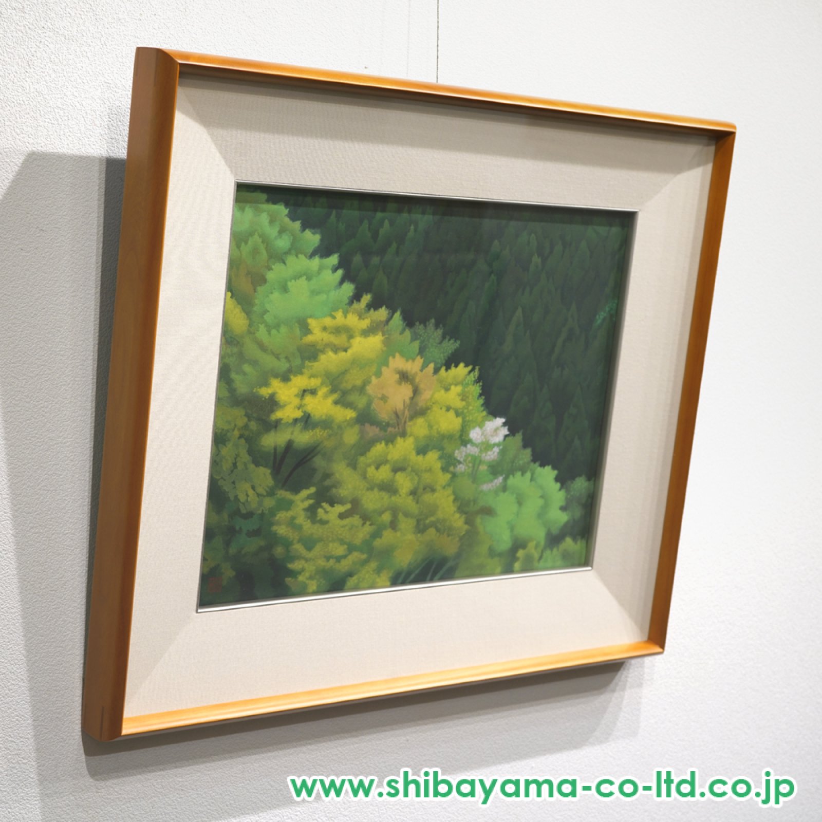 SALE(F10号)東山魁夷【若葉の季節】 肉筆/表落款有/裏シール有/岩彩 東山魁夷「谿若葉」木版画 :: 絵画買取・販売 - シバヤマ