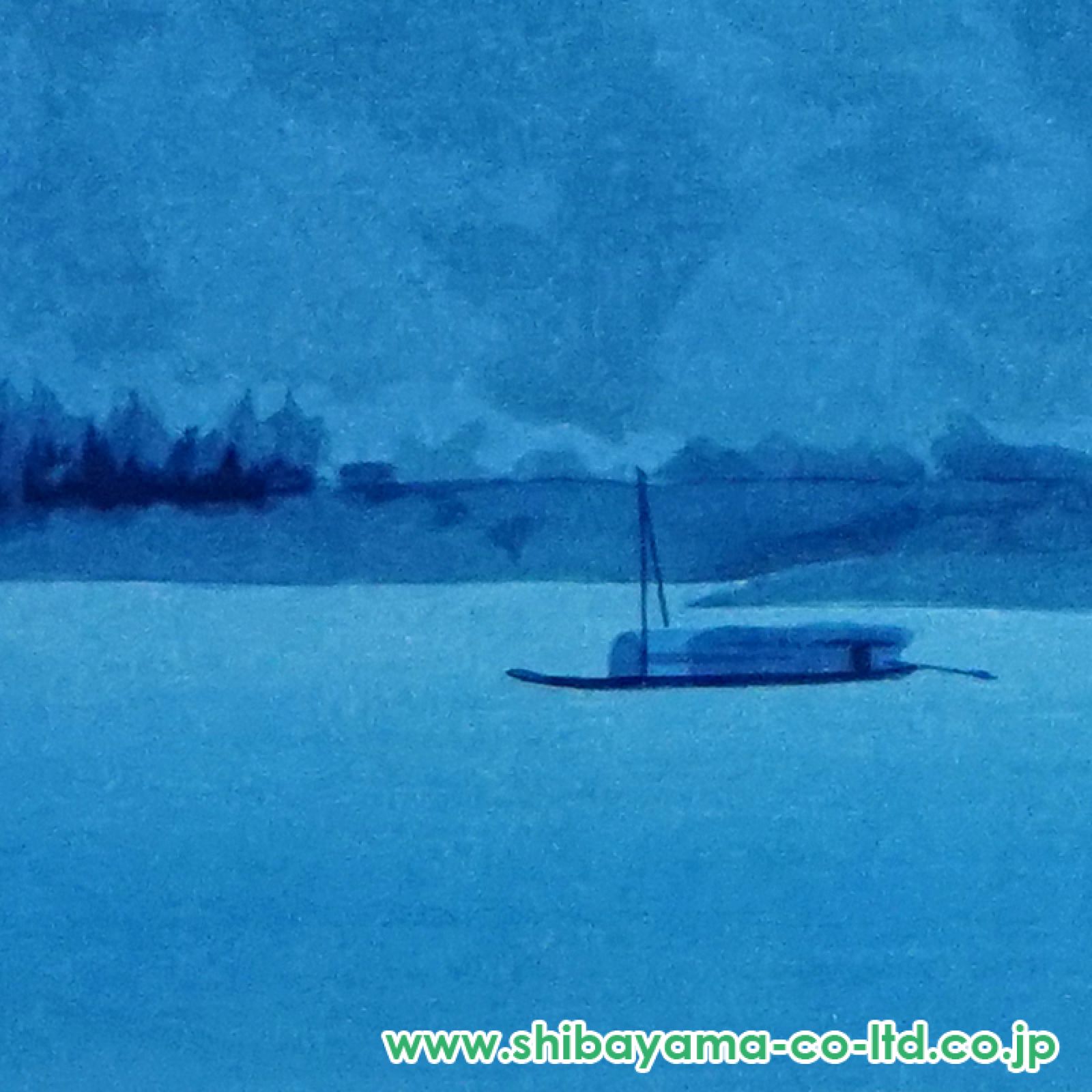 東山魁夷　灕江月明 神戸市立博物館開館記念1982年陶板画額: 38x31センチ 東山魁夷 灕江月明 神戸市立博物館開館記念1982年陶板画額