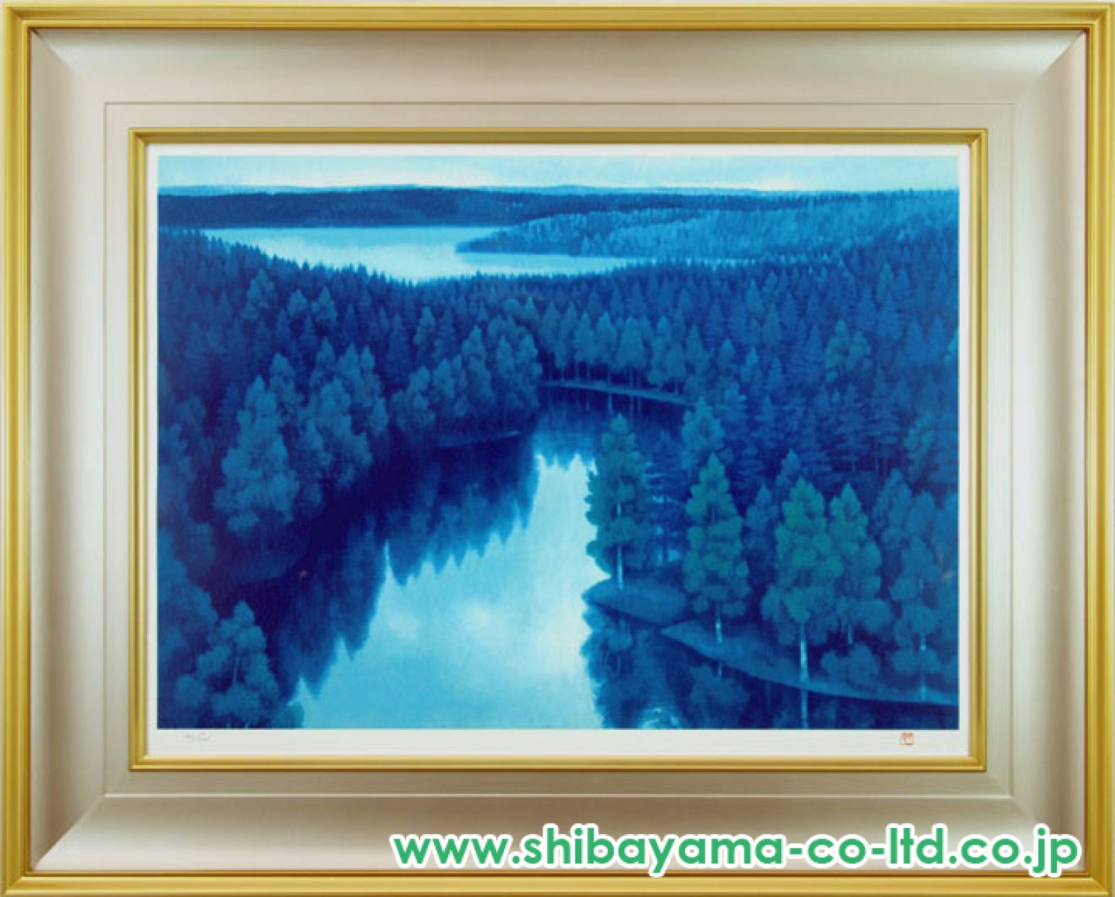東山魁夷　山湖遥か　シルクスクリーン　リトグラフ　H.C./300 東山魁夷】 版画/リトグラフ 「山湖遥か」 査定 鑑定 買取 致し