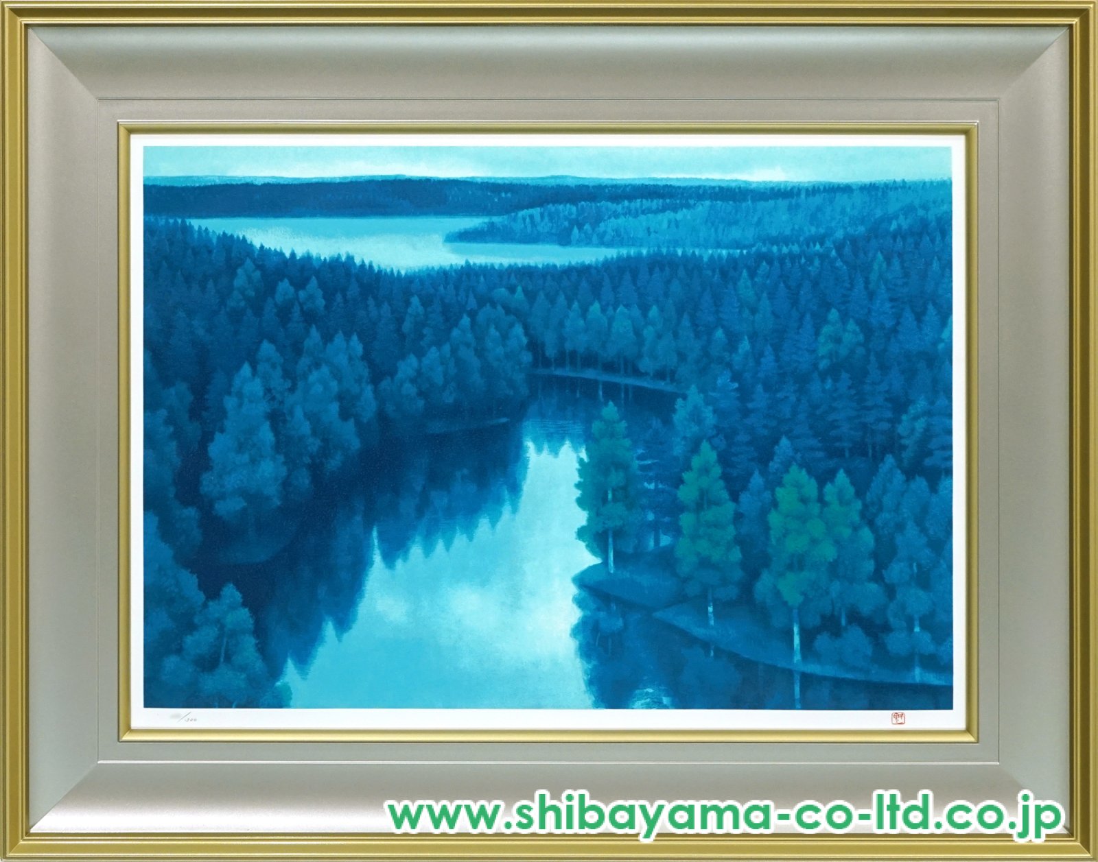 東山魁夷「山湖遙か」リトグラフ15号　真作保証　新復刻画　限定250部 net-gallery-ib_higashiyamakaii