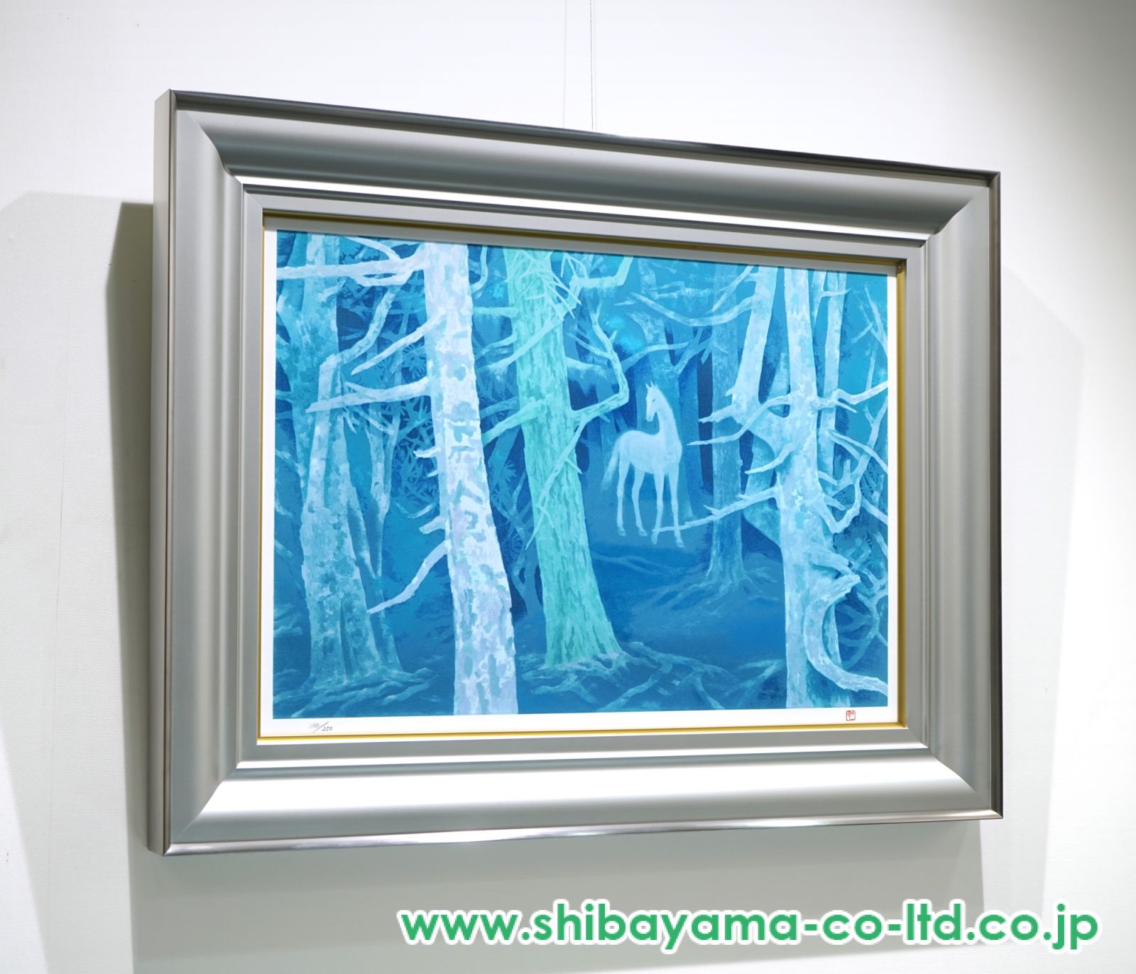 【真作】絵画　油彩30号　静寂の牧場　白馬のいる風景画　リアリズム　W85 真作】絵画 油彩30号 静寂の牧場 白馬のいる風景画 リアリズム