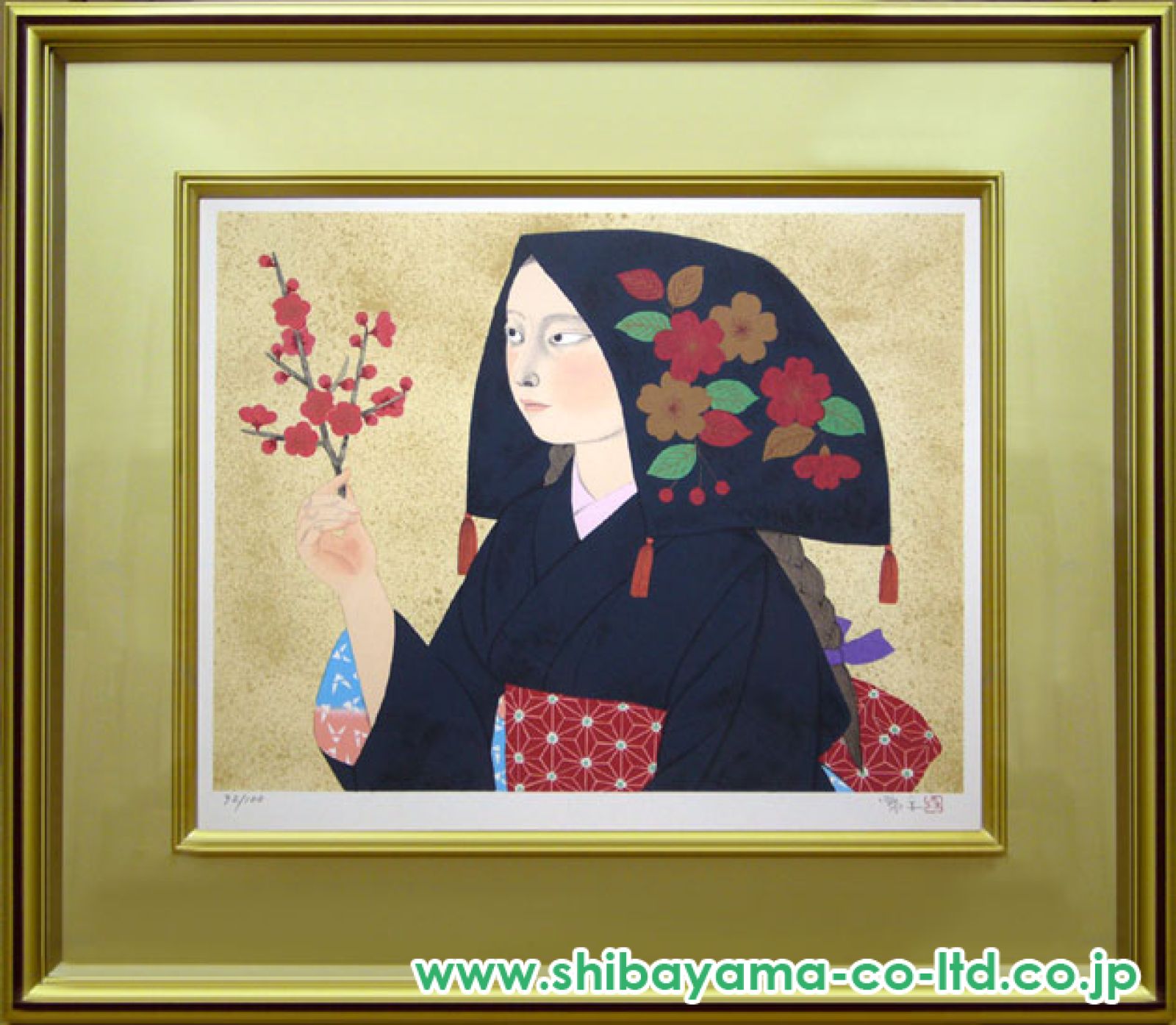 森田曠平「紅梅」リトグラフ :: 絵画買取・販売 - シバヤマ