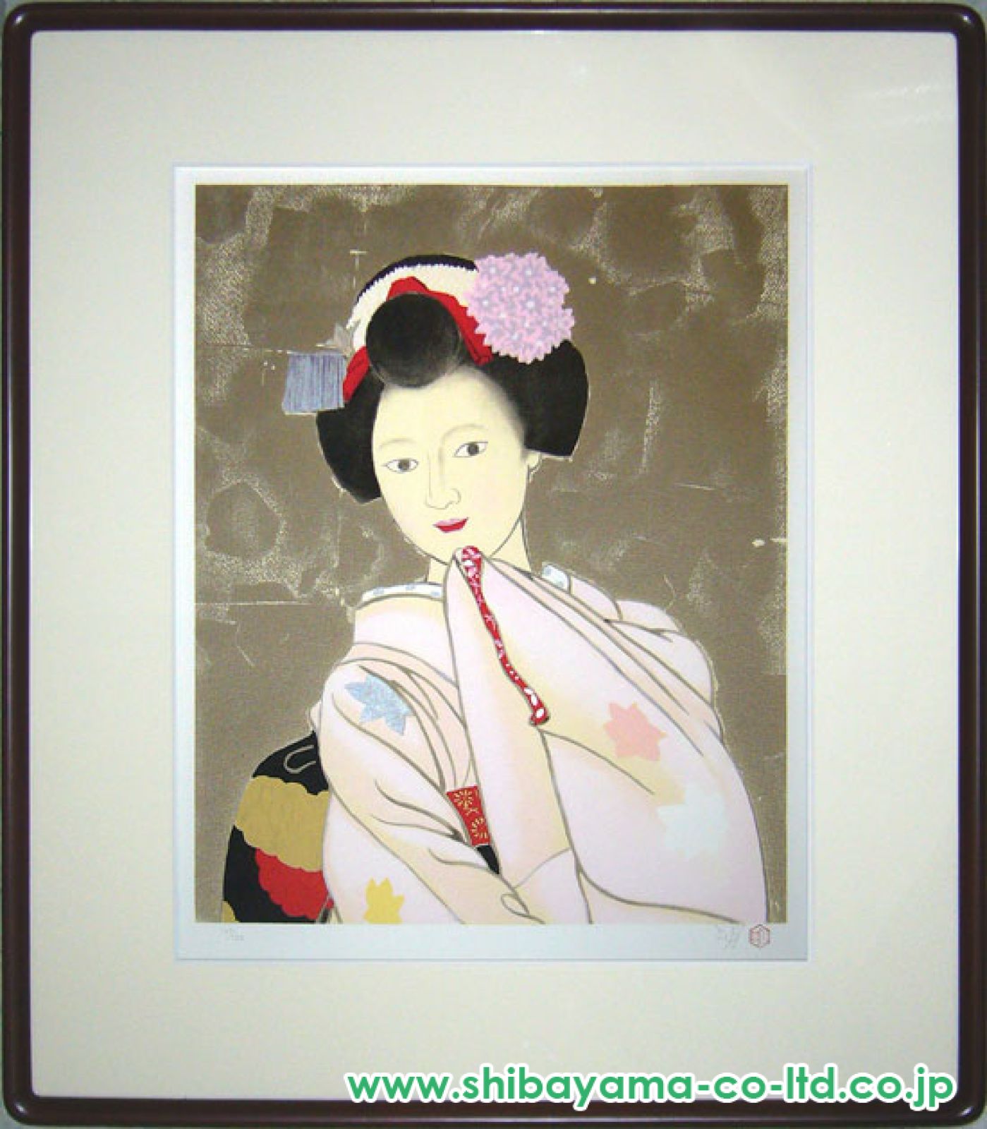 橋本明治「寿鶴」リトグラフ  額装 限定120 高島屋美術部 絵画 橋本明治「寿鶴」リトグラフ 額装 限定120 高島屋美術部 絵画