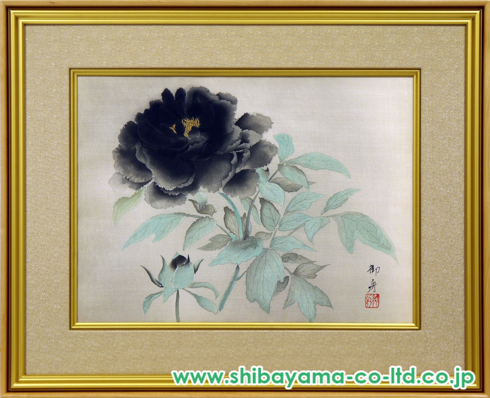 速水御舟　夜ざくら　木版画 速水御舟「墨牡丹」木版画 :: 絵画買取・販売 - シバヤマ