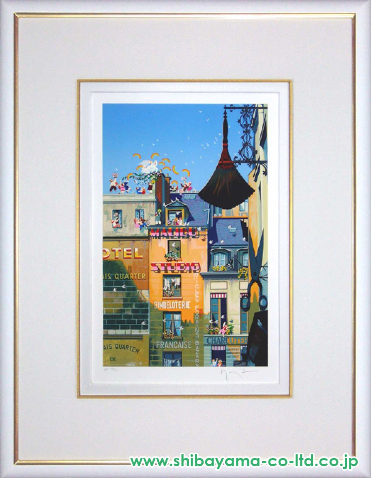 ヒロヤマガタ　ウェディングデイ　大判絵画　額付き　73.5×72 hiro yamagata ヒロ・ヤマガタ 「フォギーデイウエディング