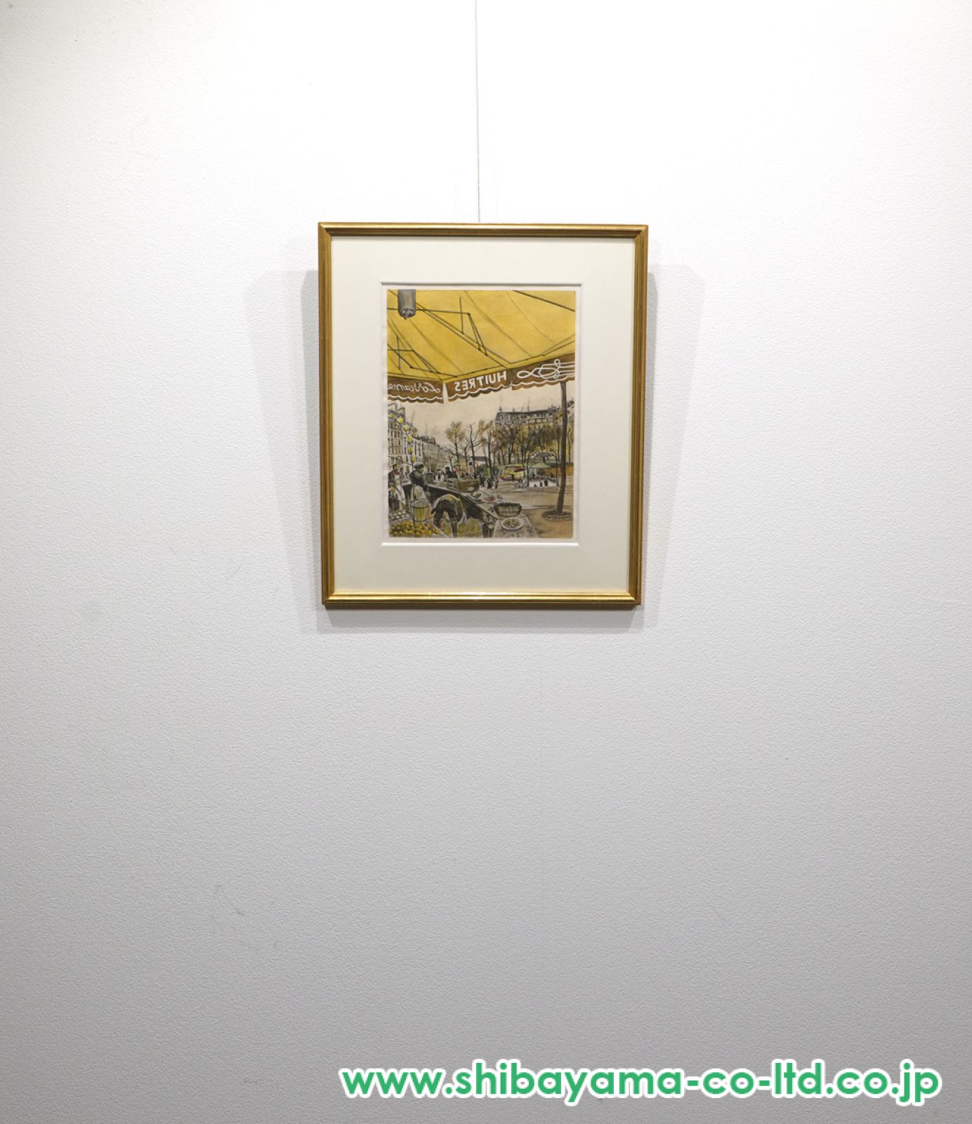 藤田嗣治、テルヌ広場、希少画集画、新品額装付 藤田嗣治「魅せられし河より『テルヌ広場』」カラーエッチング