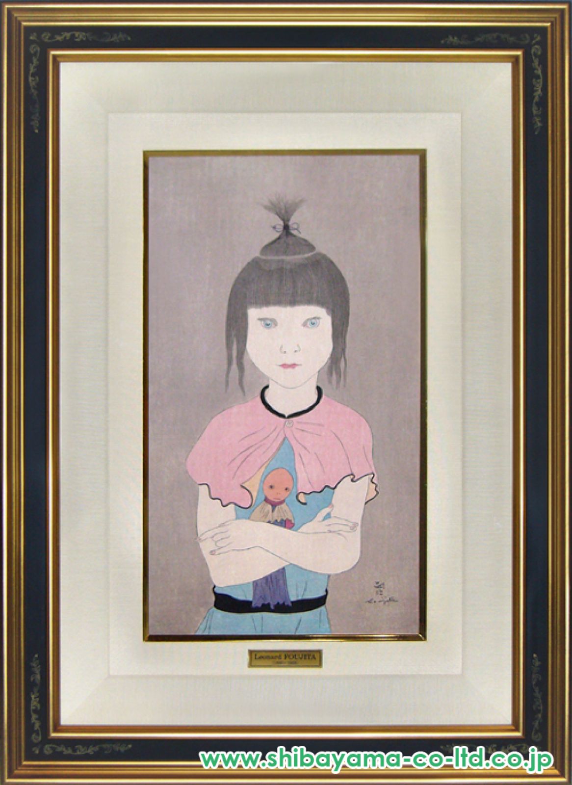 ち-ちゃん様用　Lとft２点まとめて藤田嗣治のオリジナル木版画・１９２５保証 5956_52bd05a7c039a291163608.jpg