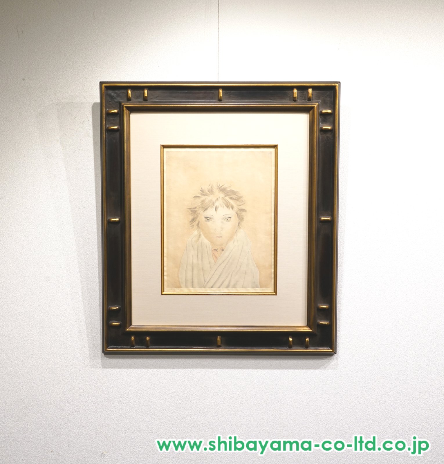 藤田嗣治「小児銅版画集より『赤毛で青い目の少女』」銅版画 :: 絵画