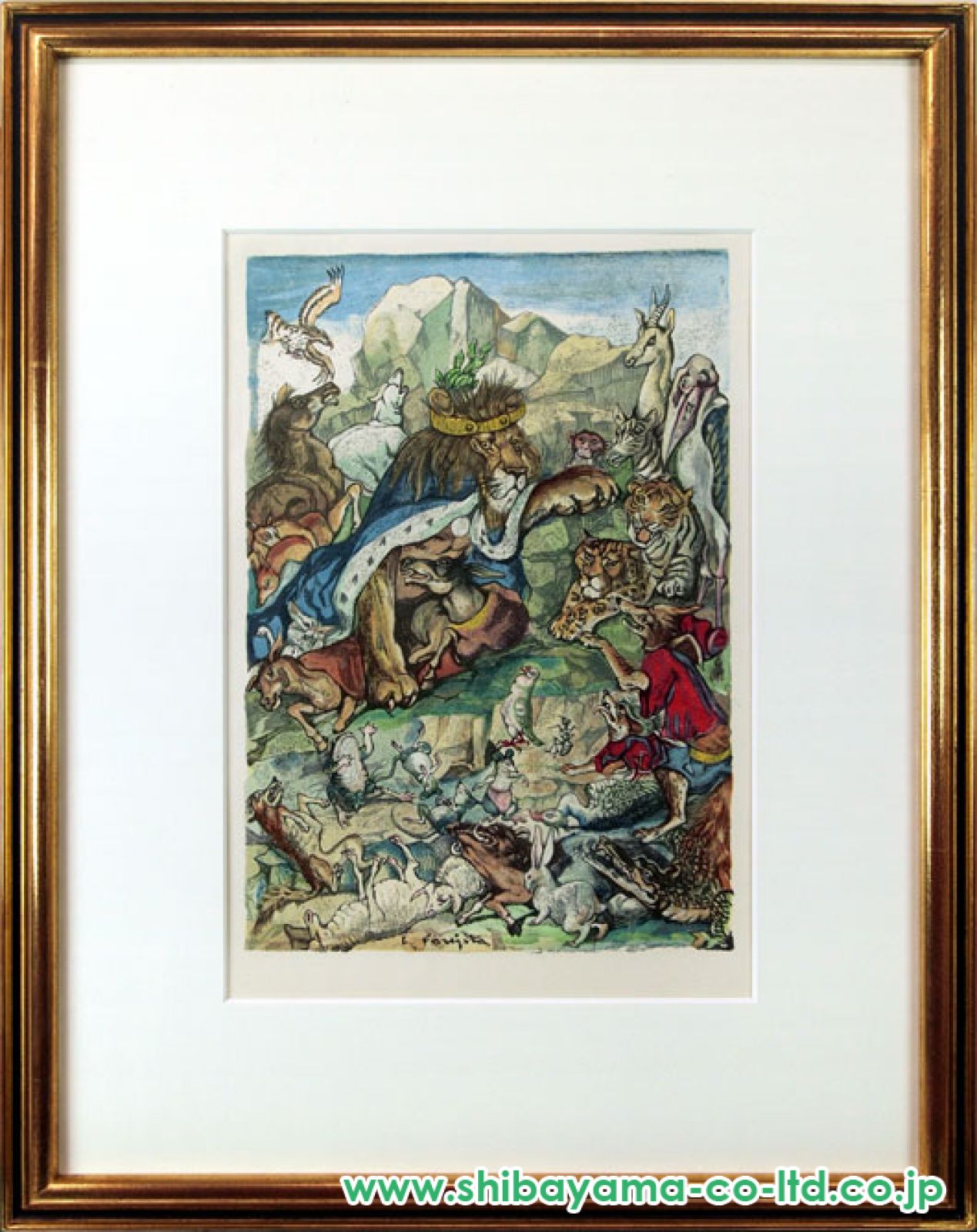 藤田嗣治「ラ・フォンテーヌ 20の寓話」木版画 :: 絵画買取