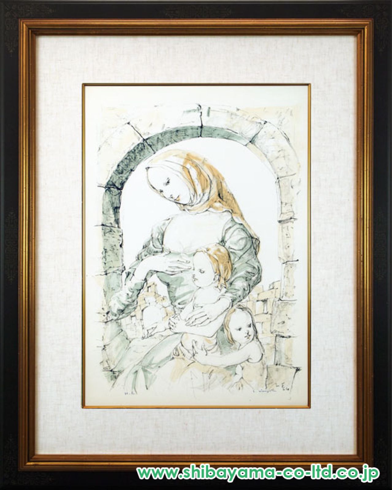 藤田嗣治「アーチのある母子像」リトグラフ :: 絵画買取・販売