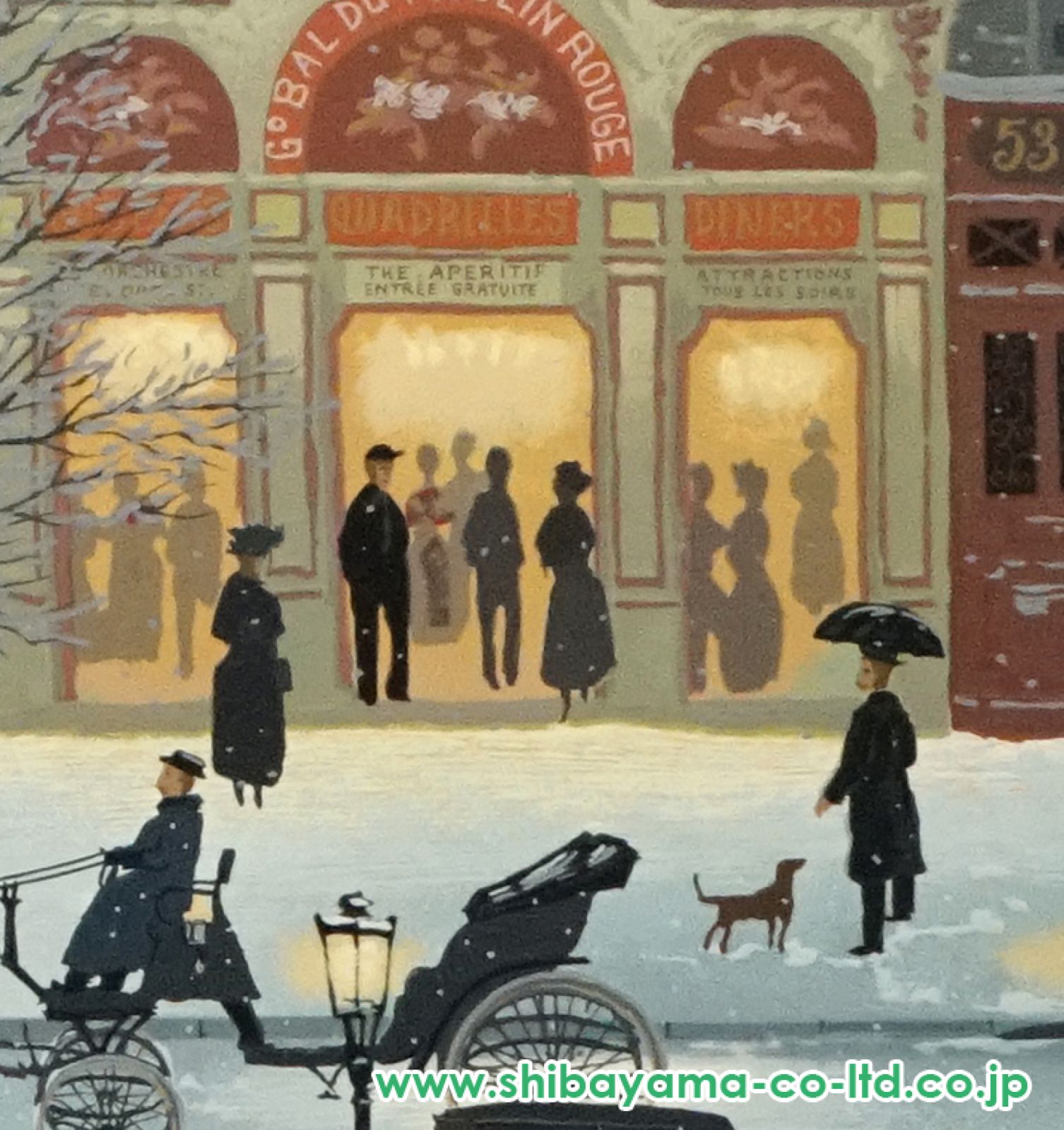 ミッシェル・ドラクロワ「雪のムーランルージュ」セリグラフ