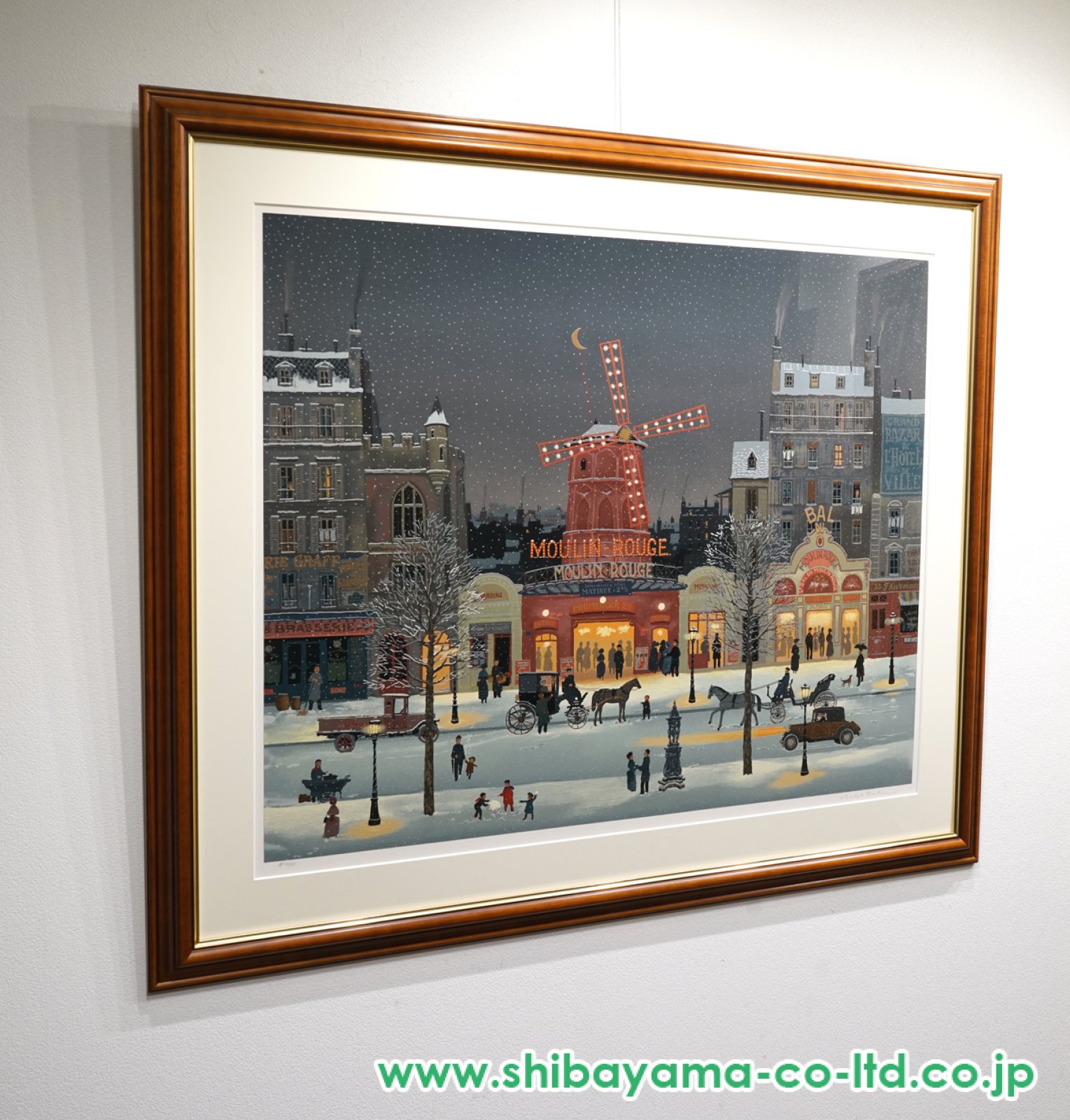 ミッシェル・ドラクロワ「雪のムーランルージュ」セリグラフ :: 絵画